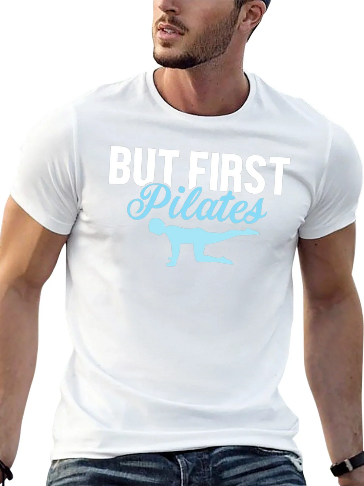 But First Pilates T-Shirt - Black Cotton Fitness Tee product image 12