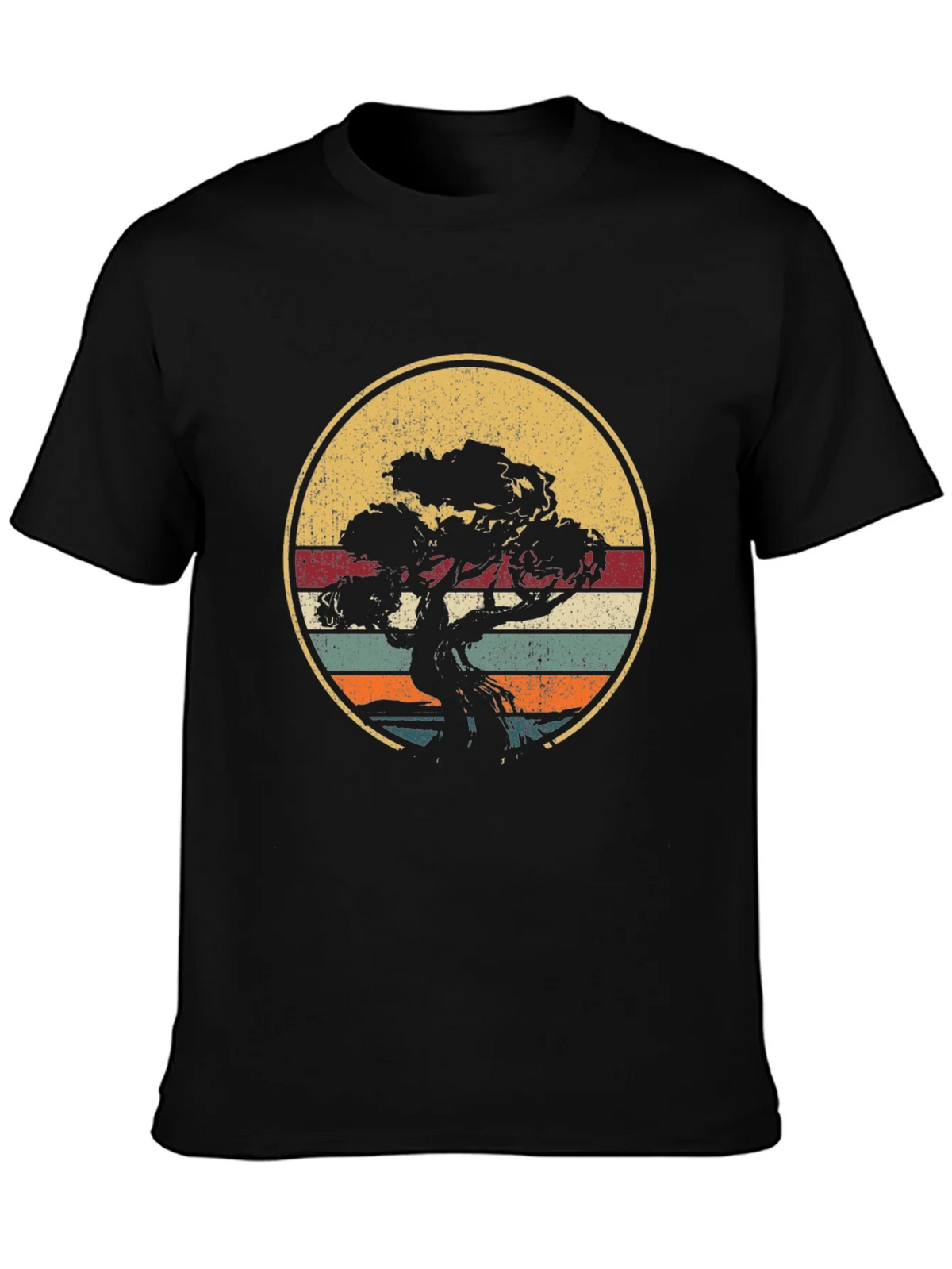 Bonsai Tree Retro Sunset T-Shirt product image 3