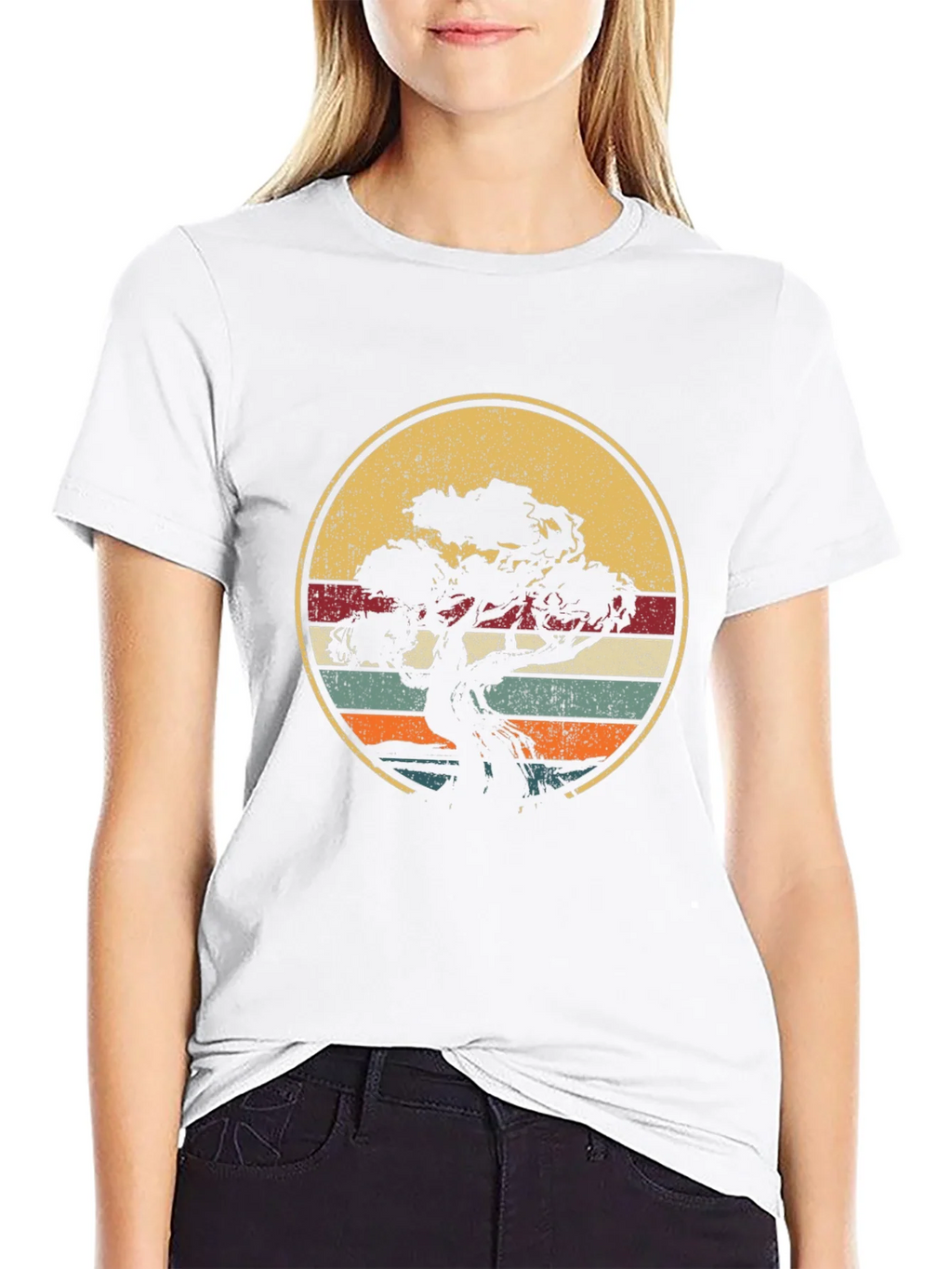 Bonsai Tree Retro Sunset T-Shirt product image 8