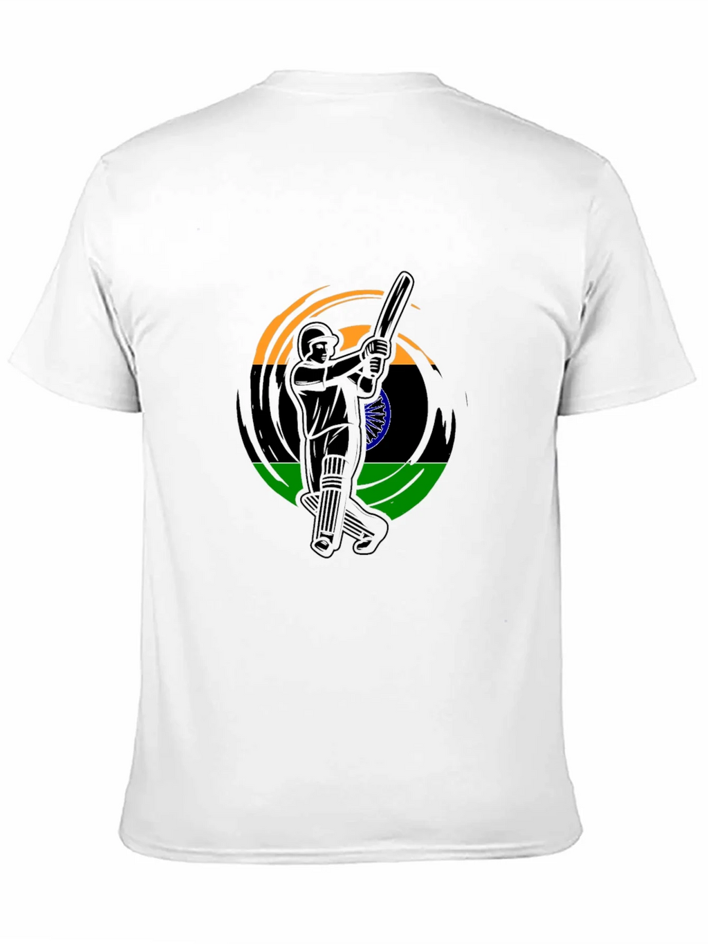 Cricket Player India Flag Graphic Black T-Shirt product image 10