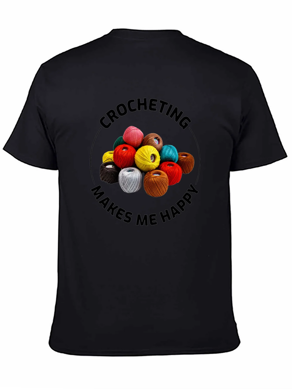 Crocheting Makes Me Happy Graphic Tee product image 4