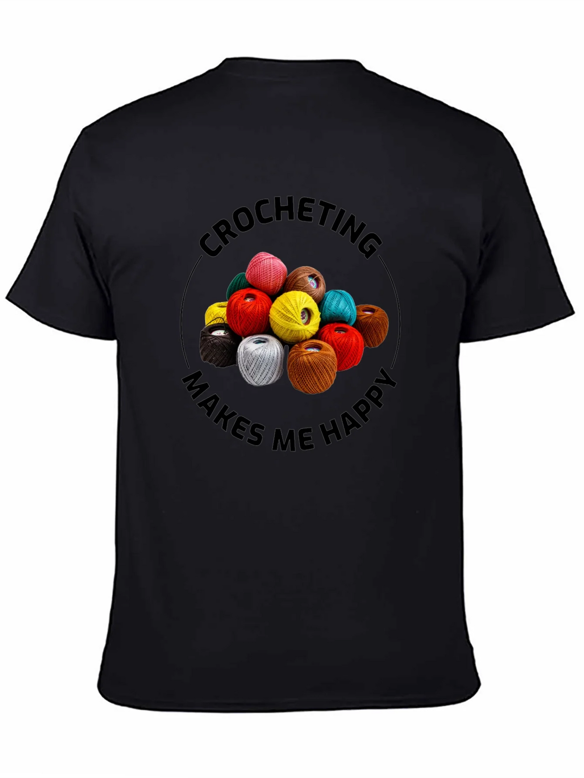 Crocheting Makes Me Happy Graphic Tee product image 4