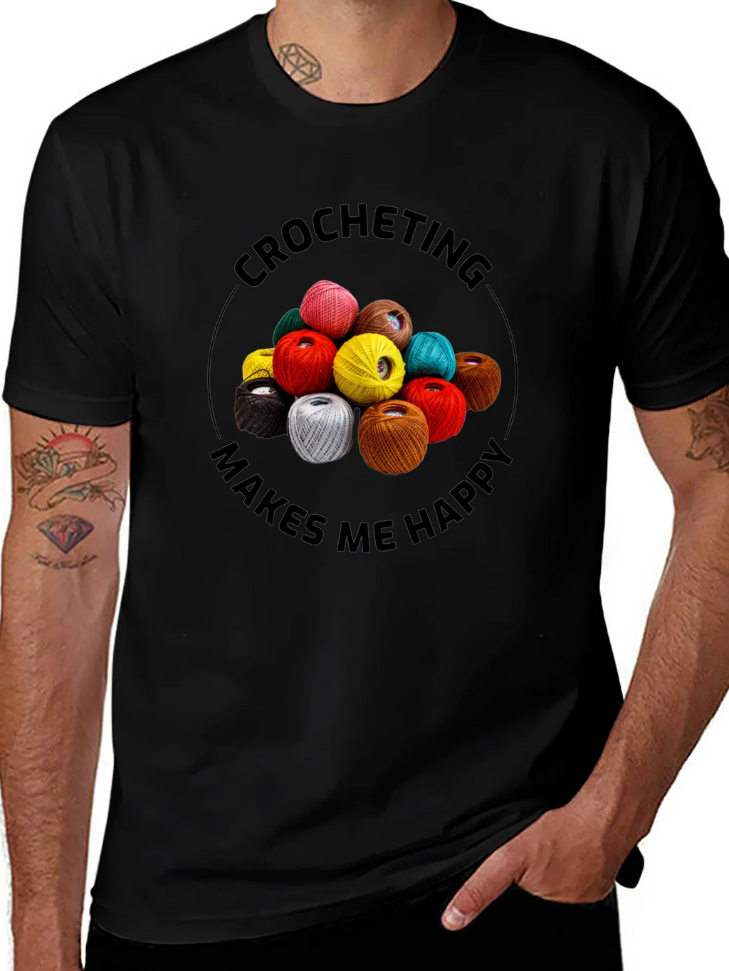 Crocheting Makes Me Happy Graphic Tee product image 1