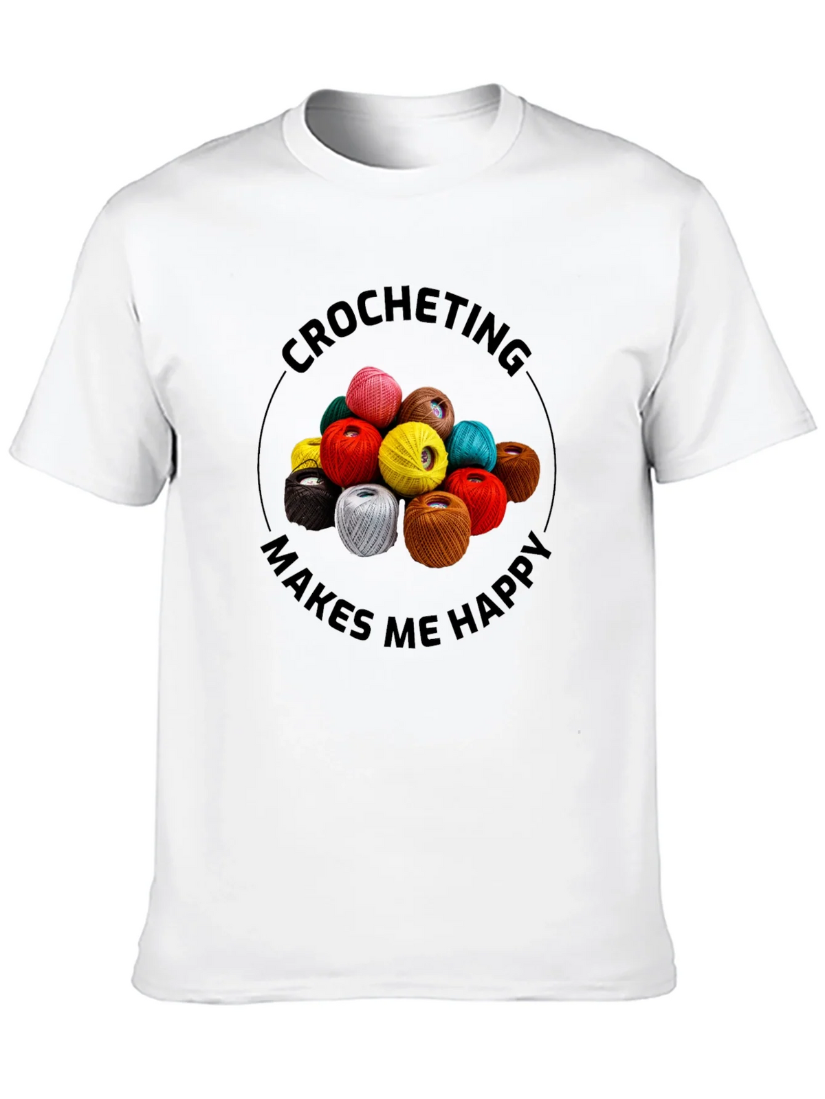 Crocheting Makes Me Happy Graphic Tee product image 9