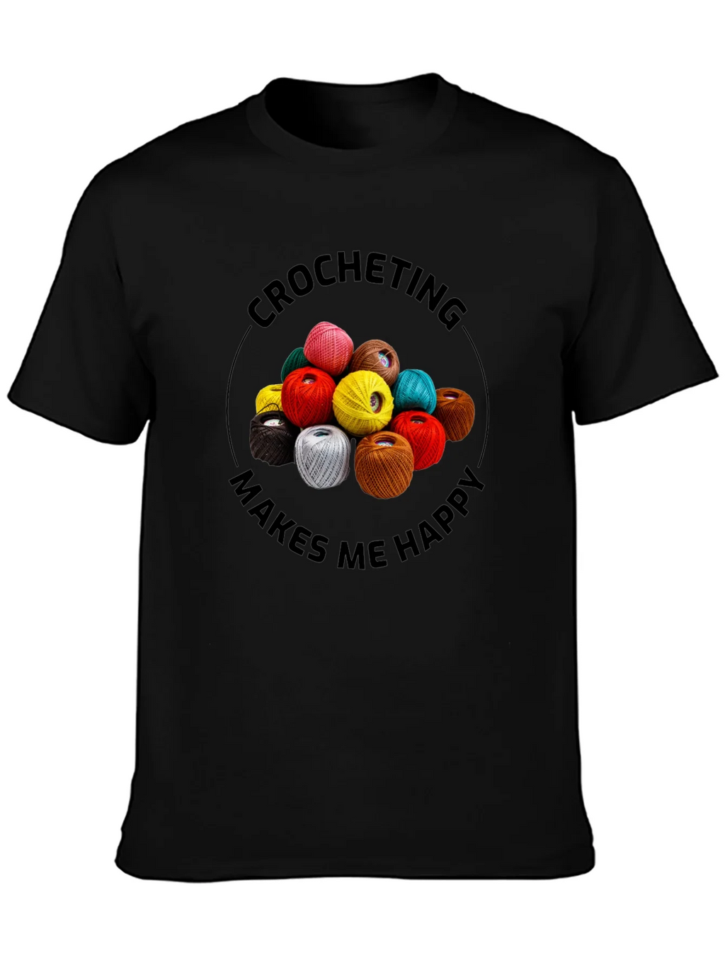 Crocheting Makes Me Happy Graphic Tee product image 3
