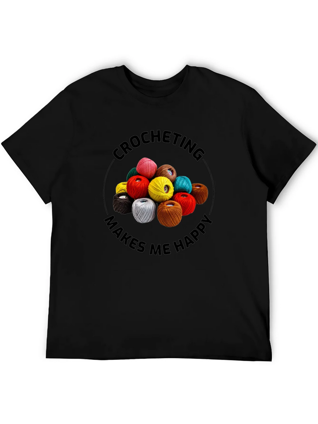 Crocheting Makes Me Happy Graphic Tee product image 5