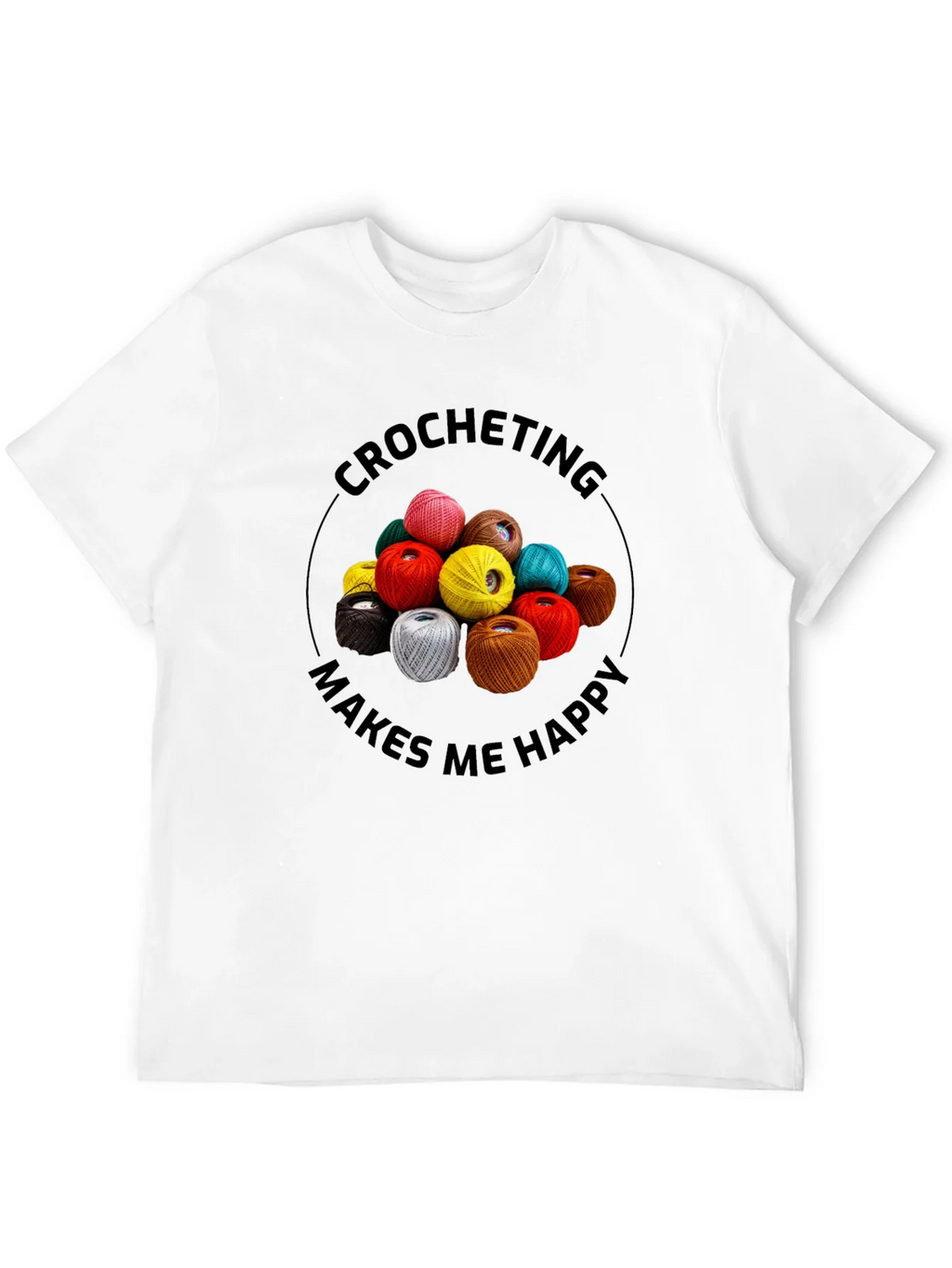 Crocheting Makes Me Happy Graphic Tee product image 11