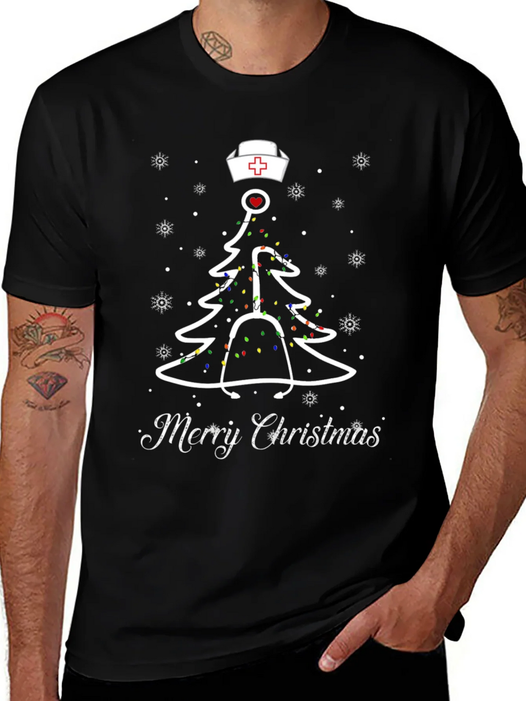 Nurse Christmas Tree T-Shirt product image 1