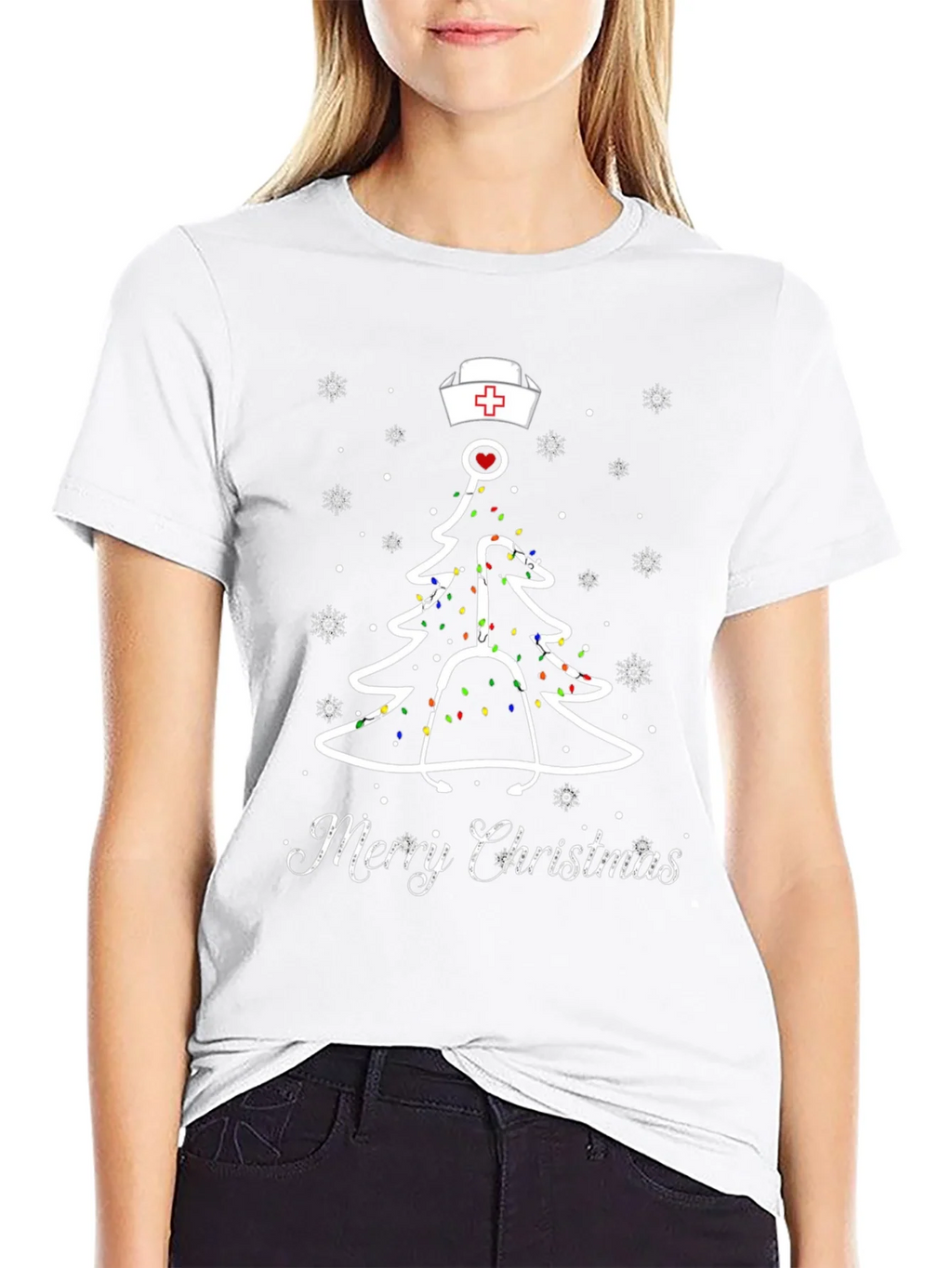 Nurse Christmas Tree T-Shirt product image 7