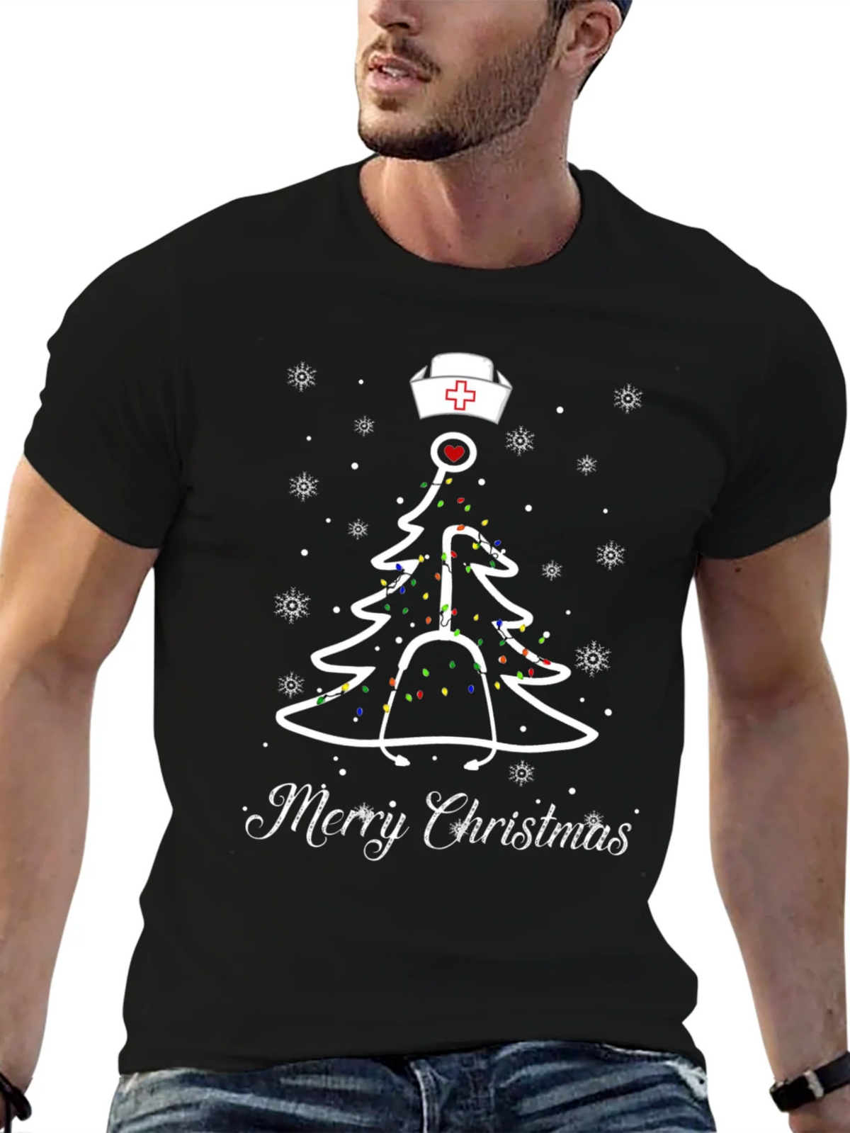 Nurse Christmas Tree T-Shirt product image 5