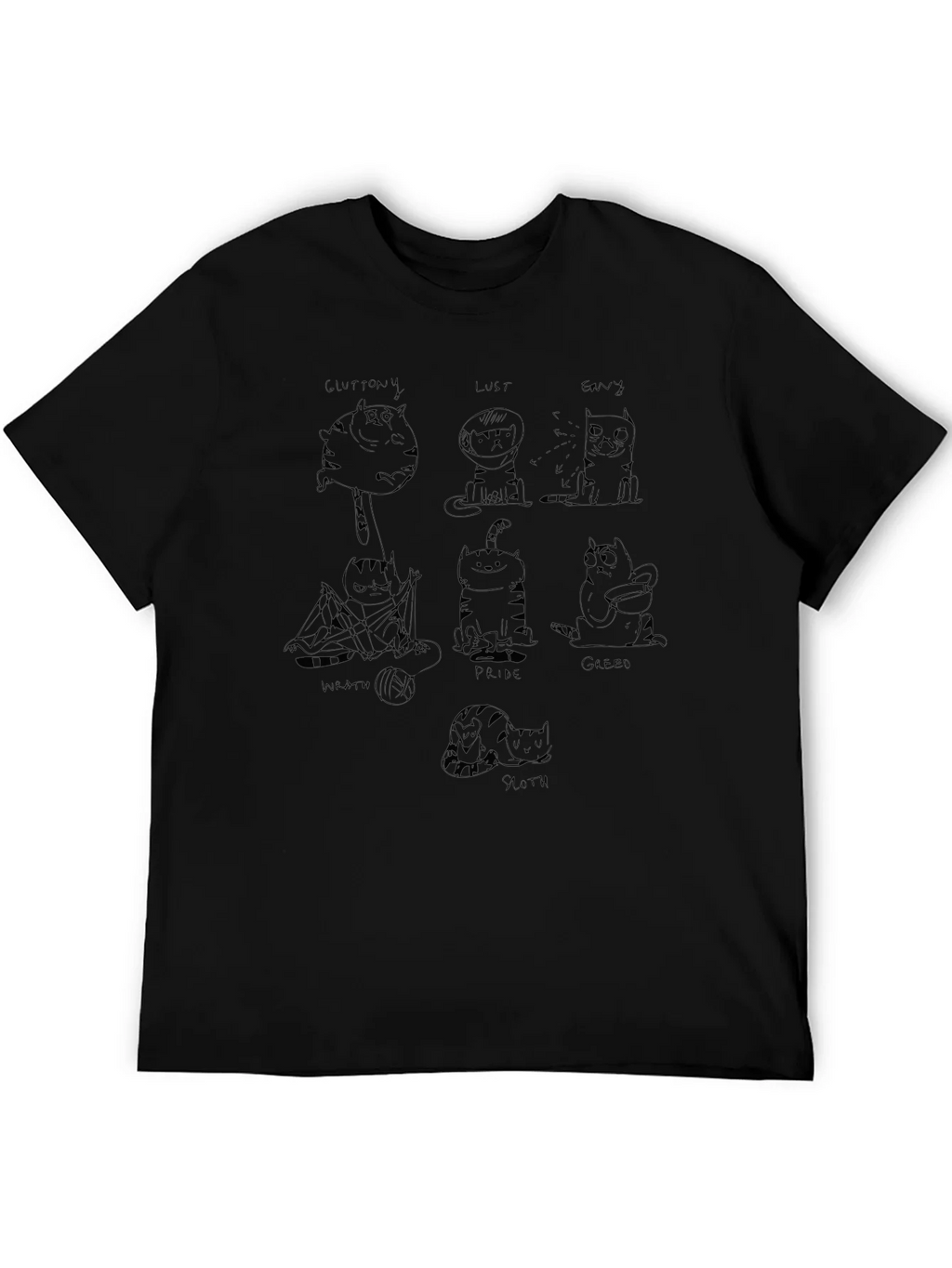 Seven Deadly Sins Cat Graphic Tee product image 5