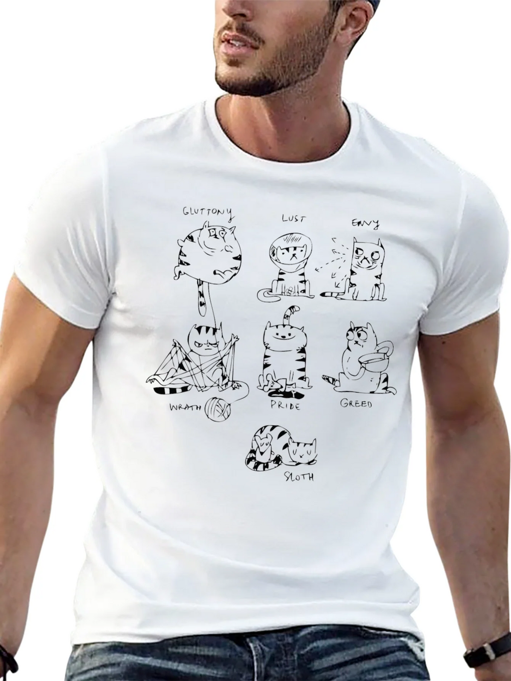 Seven Deadly Sins Cat Graphic Tee product image 12