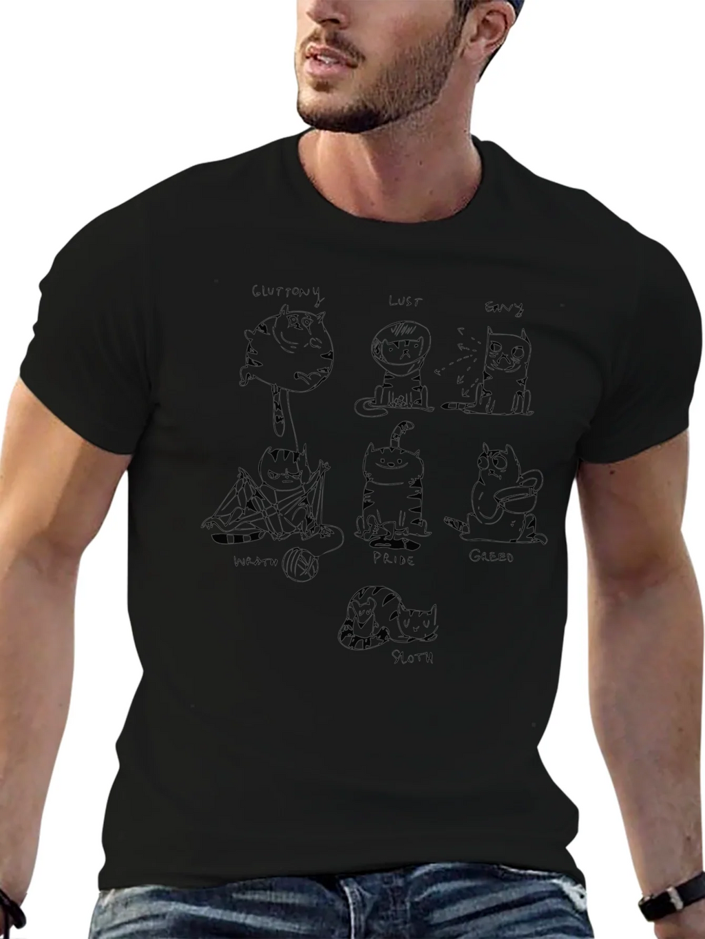 Seven Deadly Sins Cat Graphic Tee product image 6