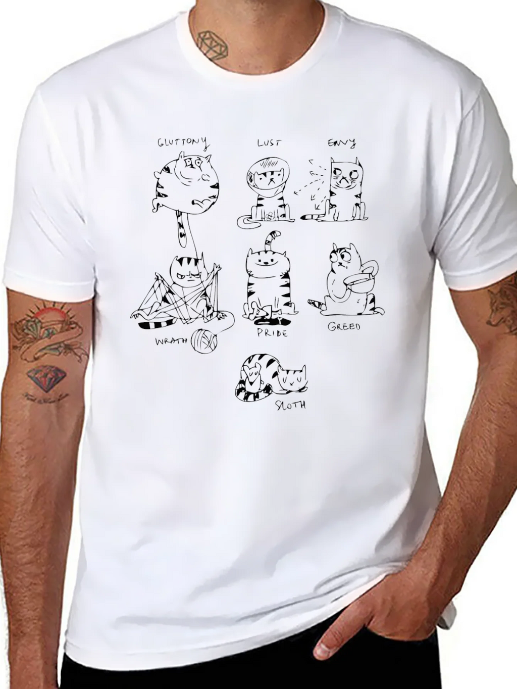 Seven Deadly Sins Cat Graphic Tee product image 7