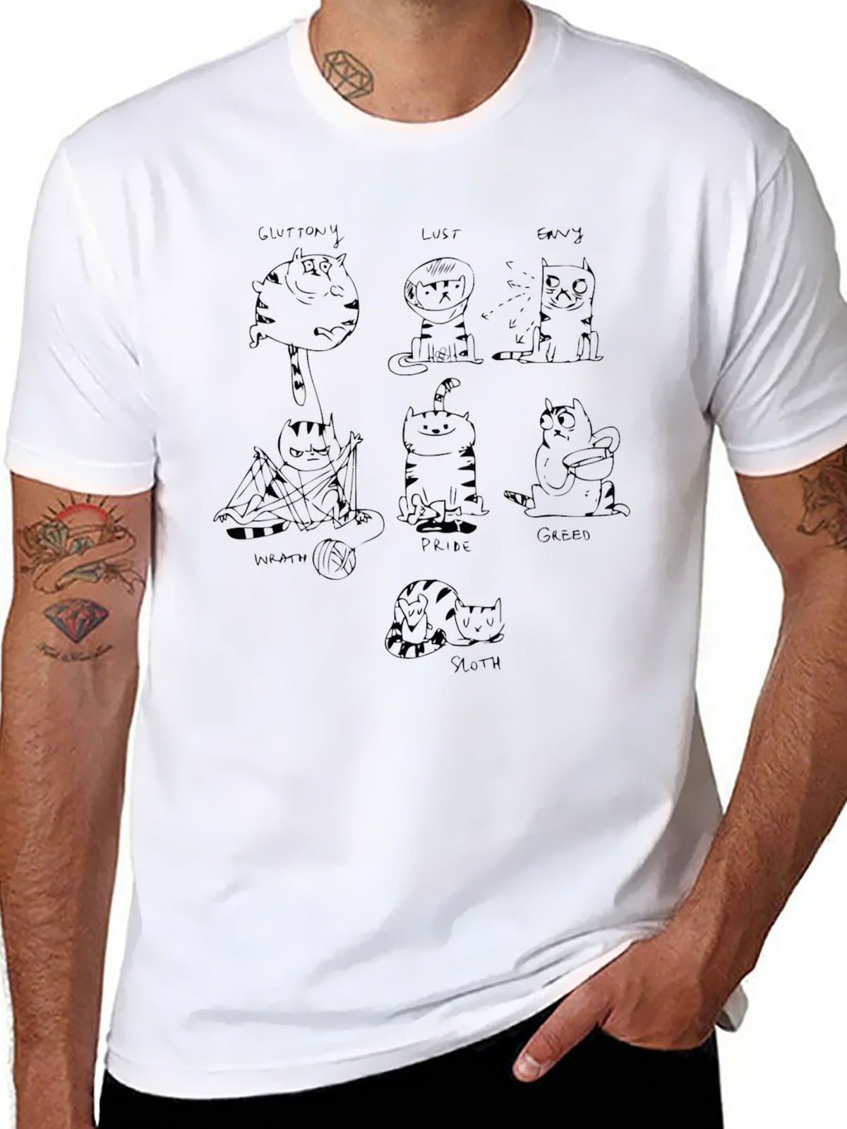 Seven Deadly Sins Cat Graphic Tee product image 7