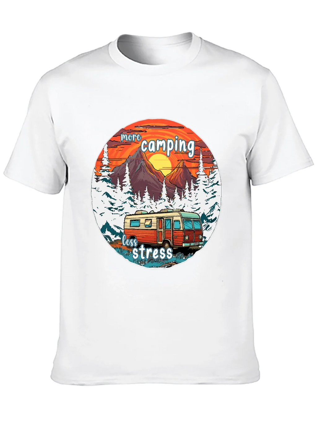 More Camping Less Stress Graphic Tee product image 8