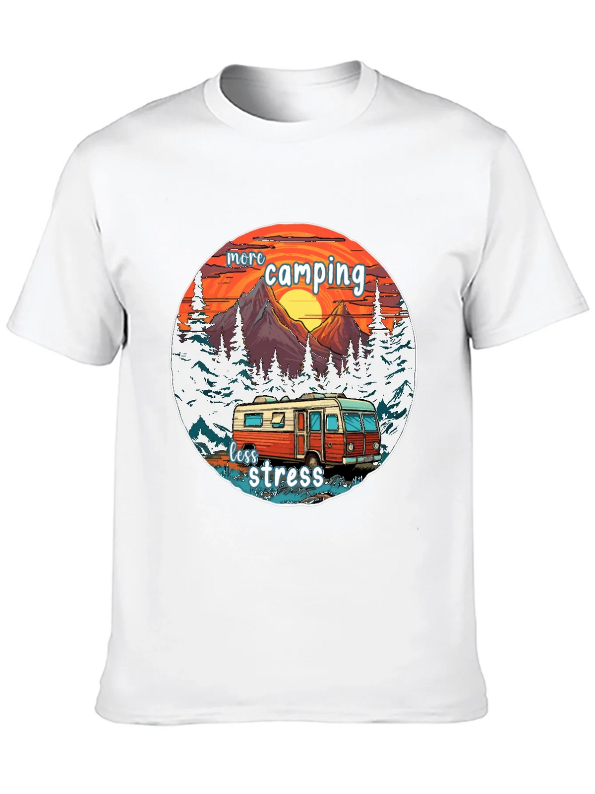 More Camping Less Stress Graphic Tee product image 8