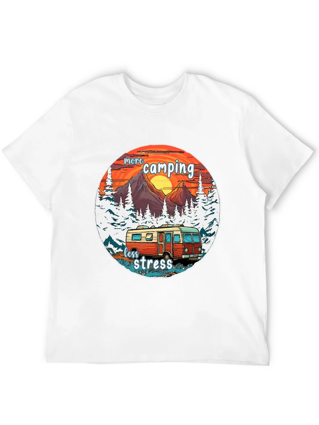 More Camping Less Stress Graphic Tee product image 9
