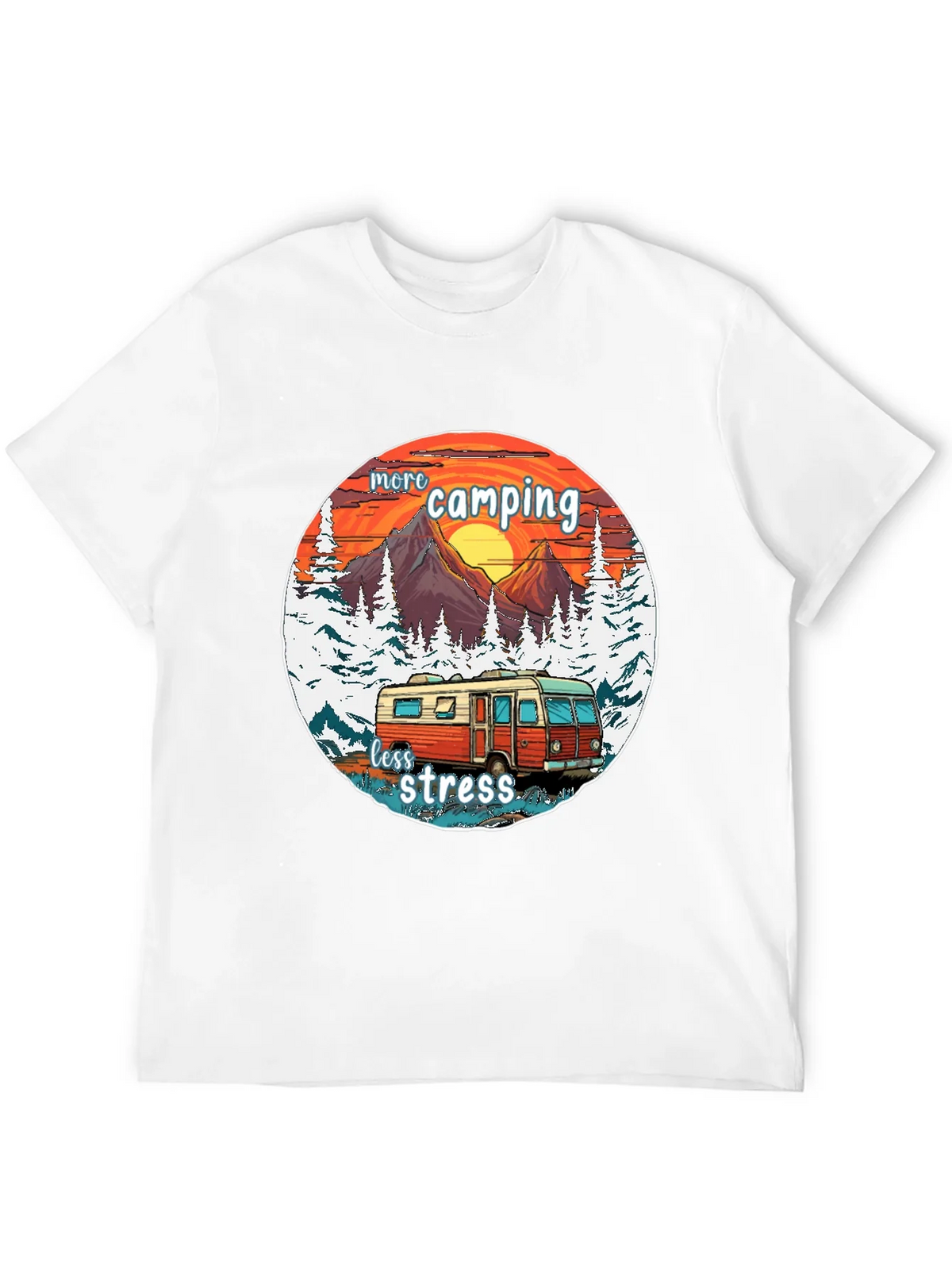 More Camping Less Stress Graphic Tee product image 9