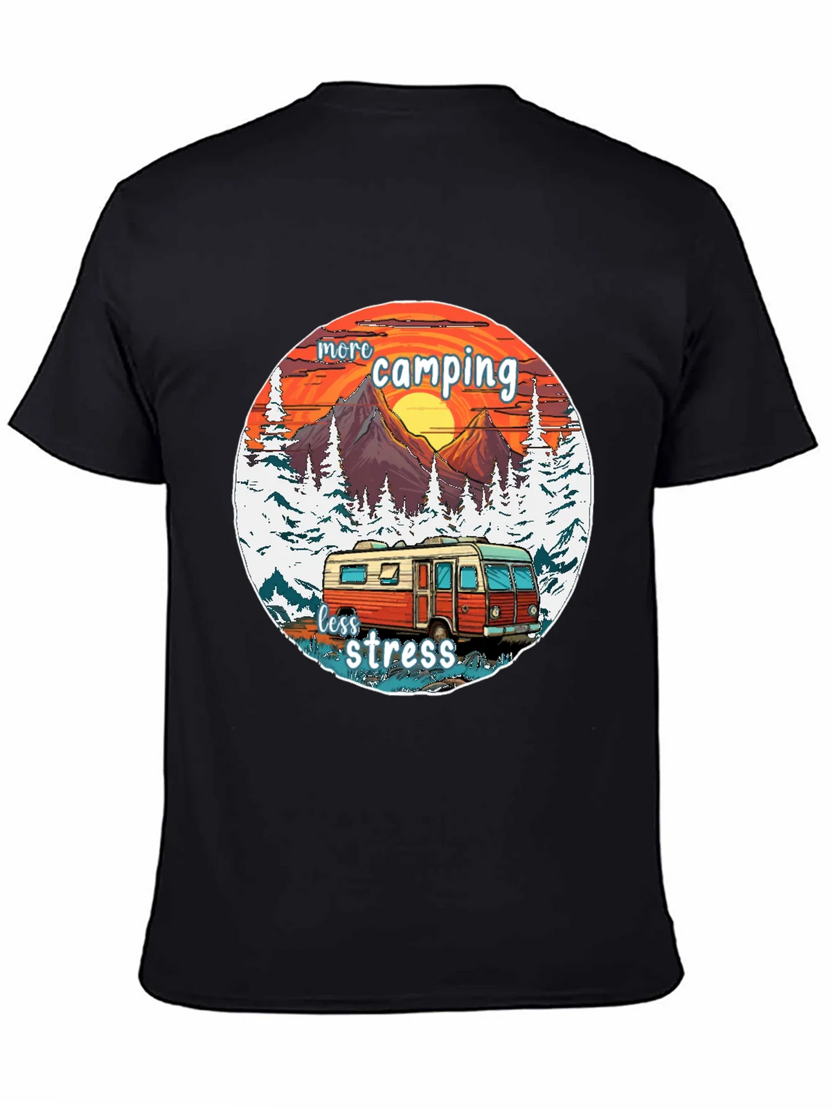 More Camping Less Stress Graphic Tee product image 3