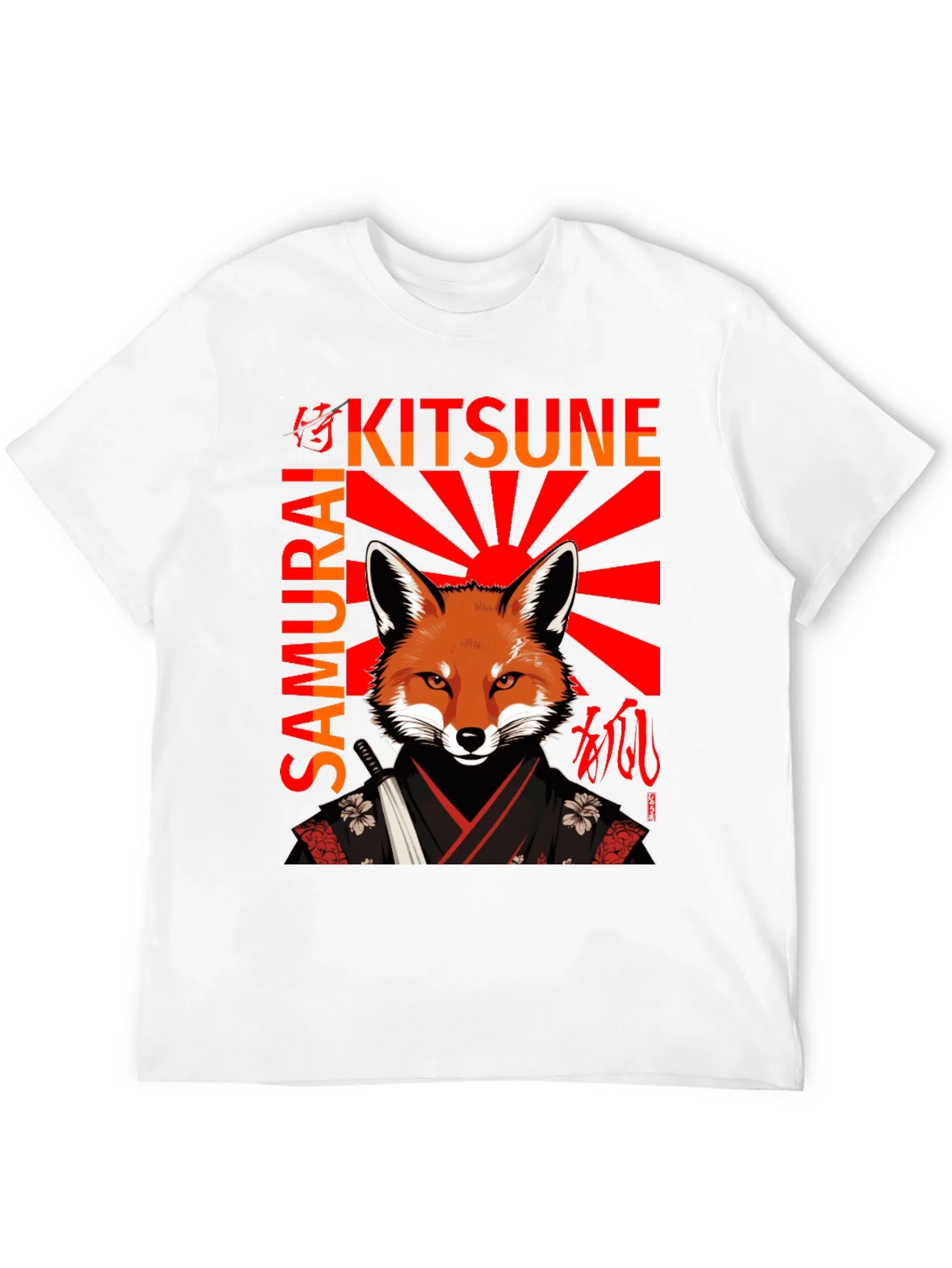 Samurai Kitsune T-Shirt Japanese Fox Warrior Design product image 11