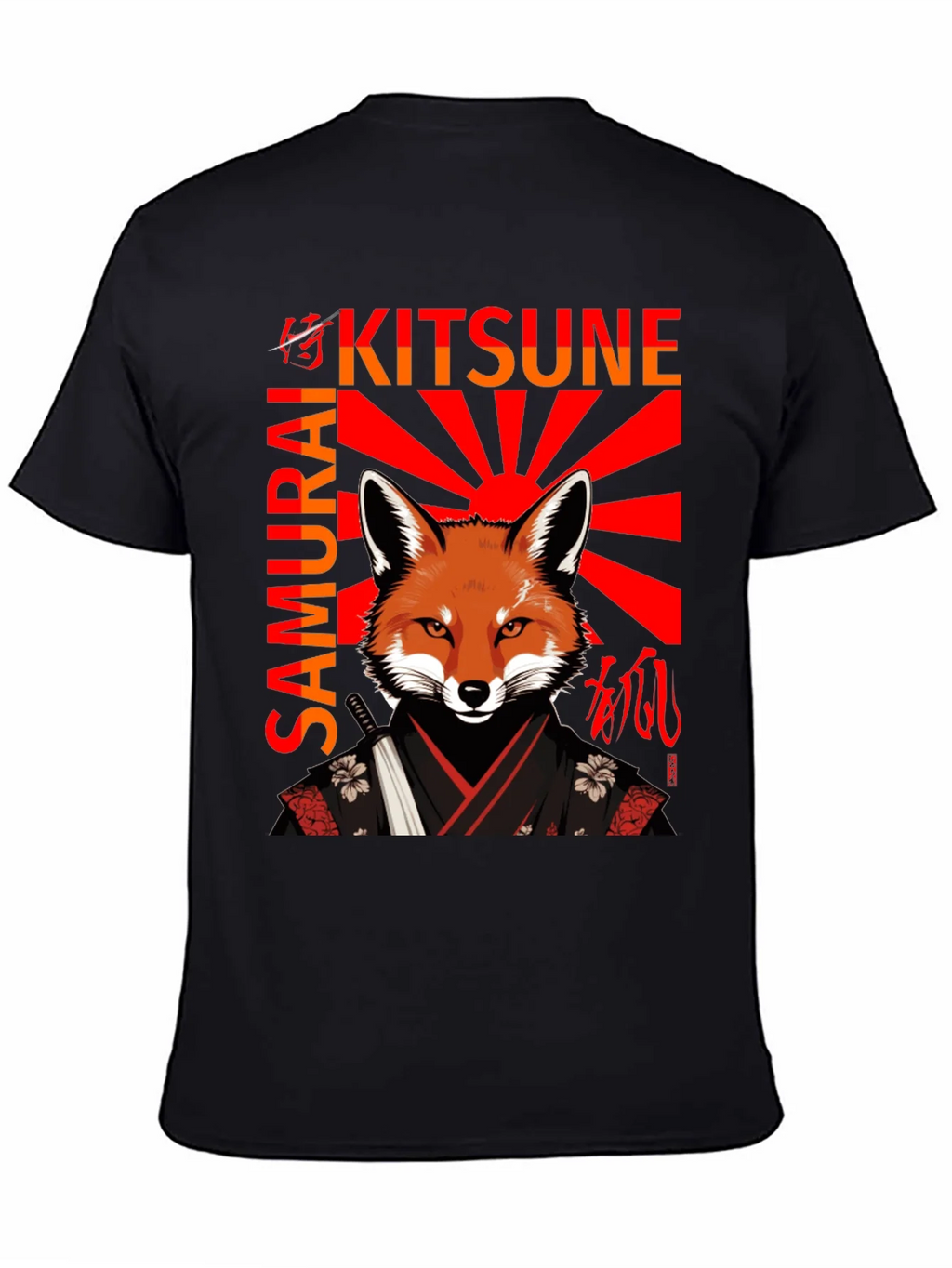 Samurai Kitsune T-Shirt Japanese Fox Warrior Design product image 4