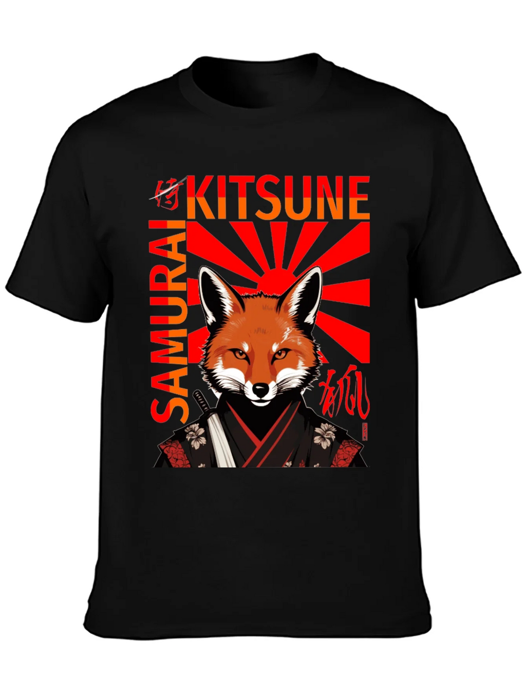 Samurai Kitsune T-Shirt Japanese Fox Warrior Design product image 3