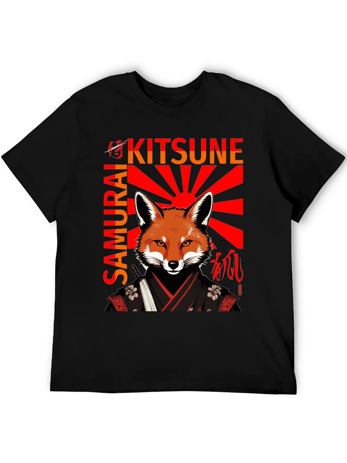 Samurai Kitsune T-Shirt Japanese Fox Warrior Design product image 5