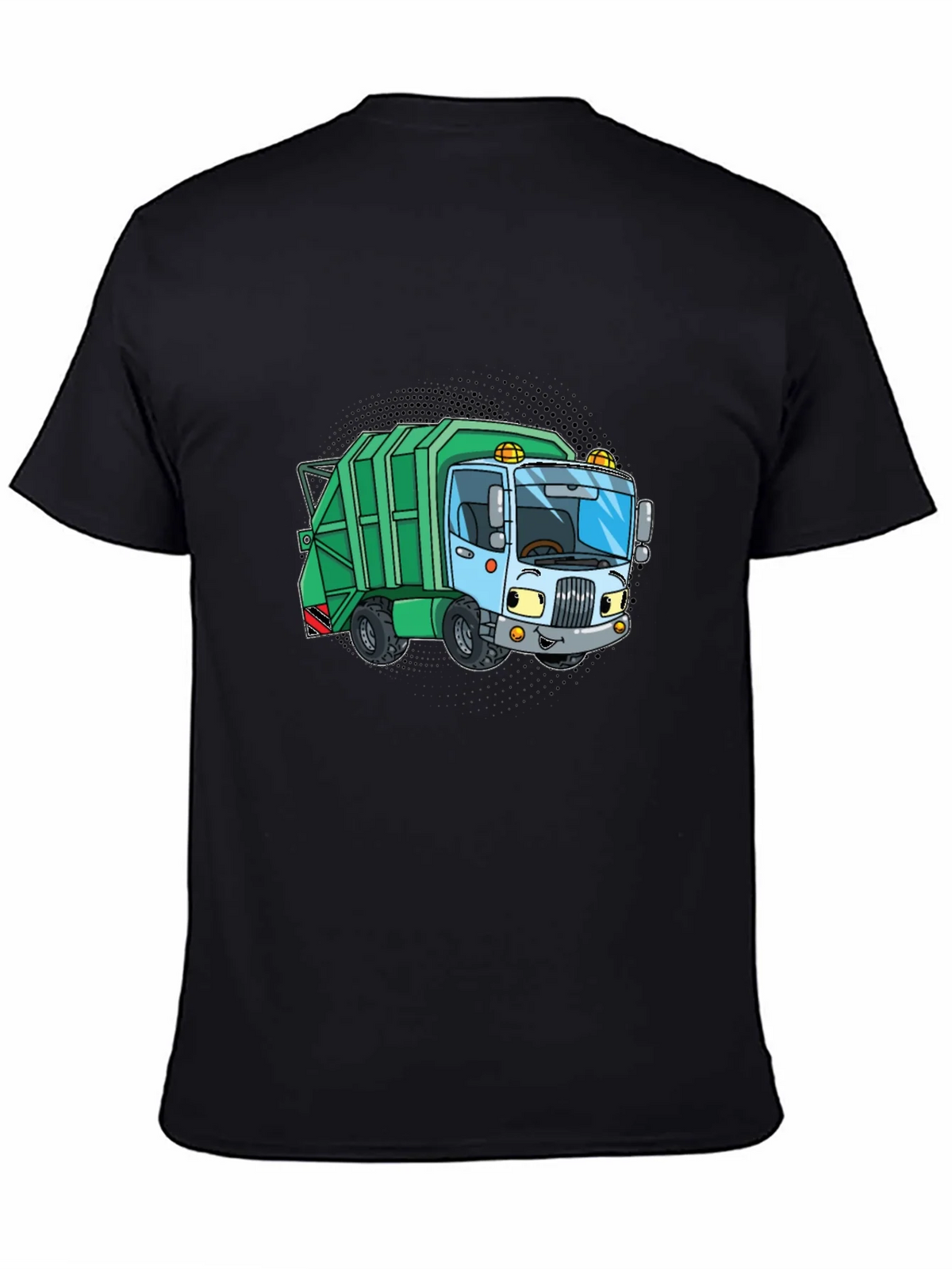 Cartoon Garbage Truck Graphic Tee - Black product image 4