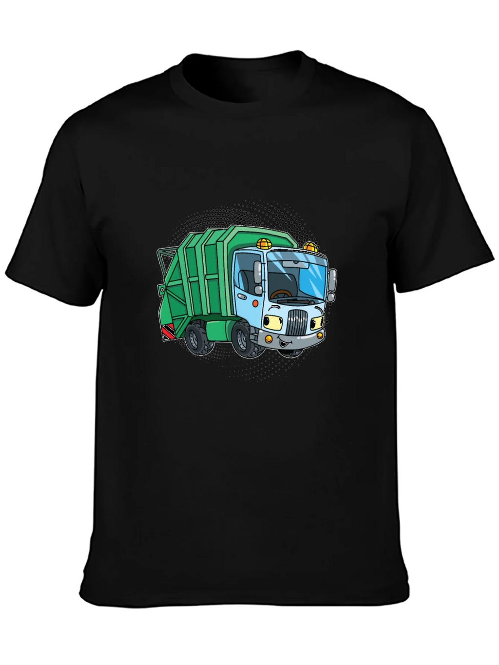 Cartoon Garbage Truck Graphic Tee - Black product image 3