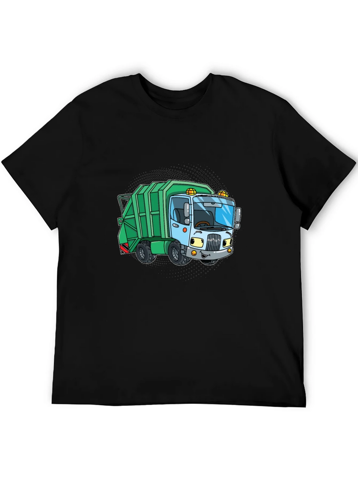 Cartoon Garbage Truck Graphic Tee - Black product image 5