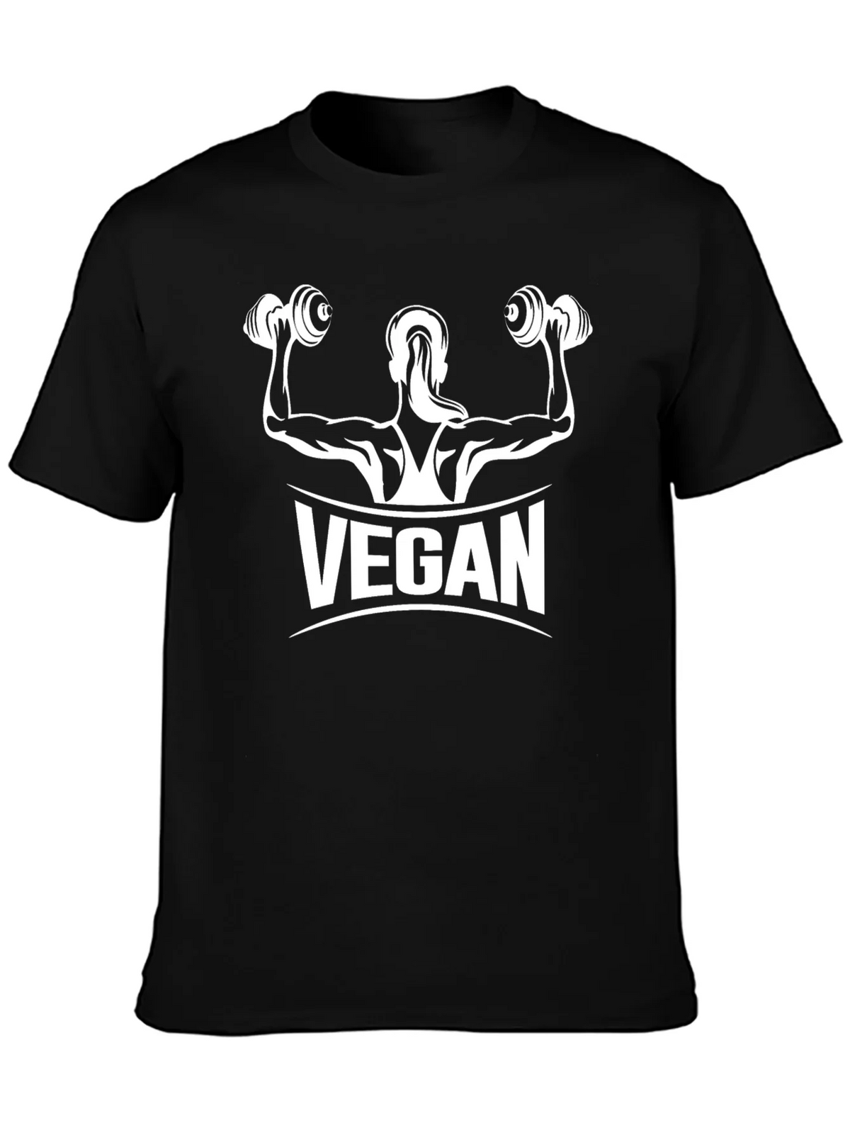 Vegan Muscle Tee - Black Cotton Fitness Shirt product image 3
