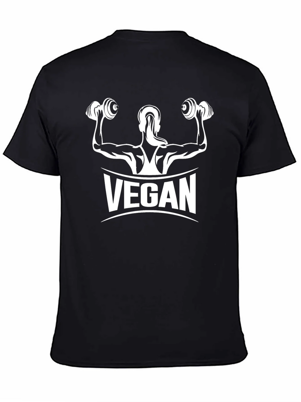 Vegan Muscle Tee - Black Cotton Fitness Shirt product image 4