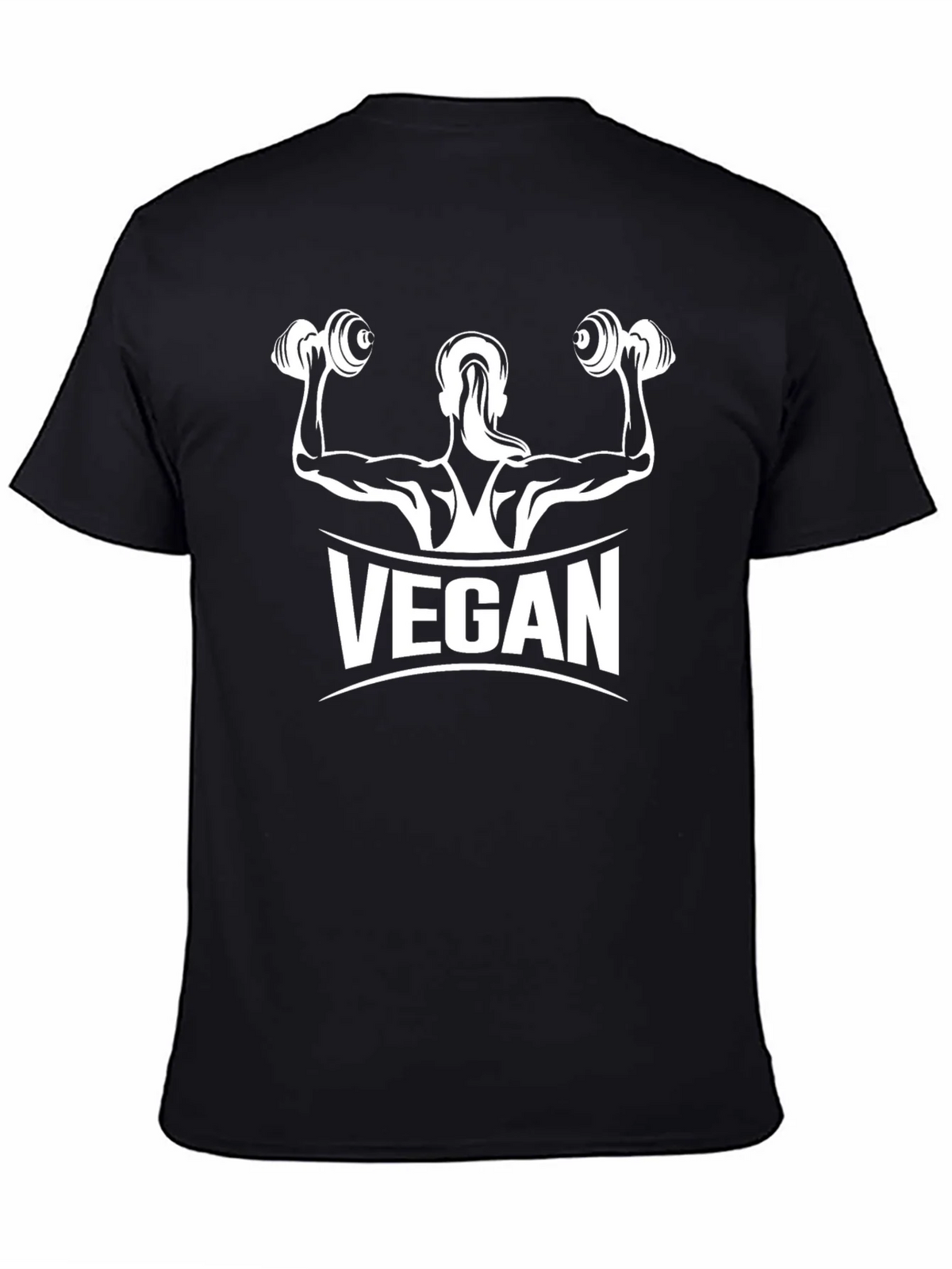 Vegan Muscle Tee - Black Cotton Fitness Shirt product image 4