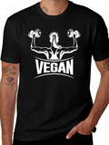 Vegan Muscle Tee - Black Cotton Fitness Shirt product image 1