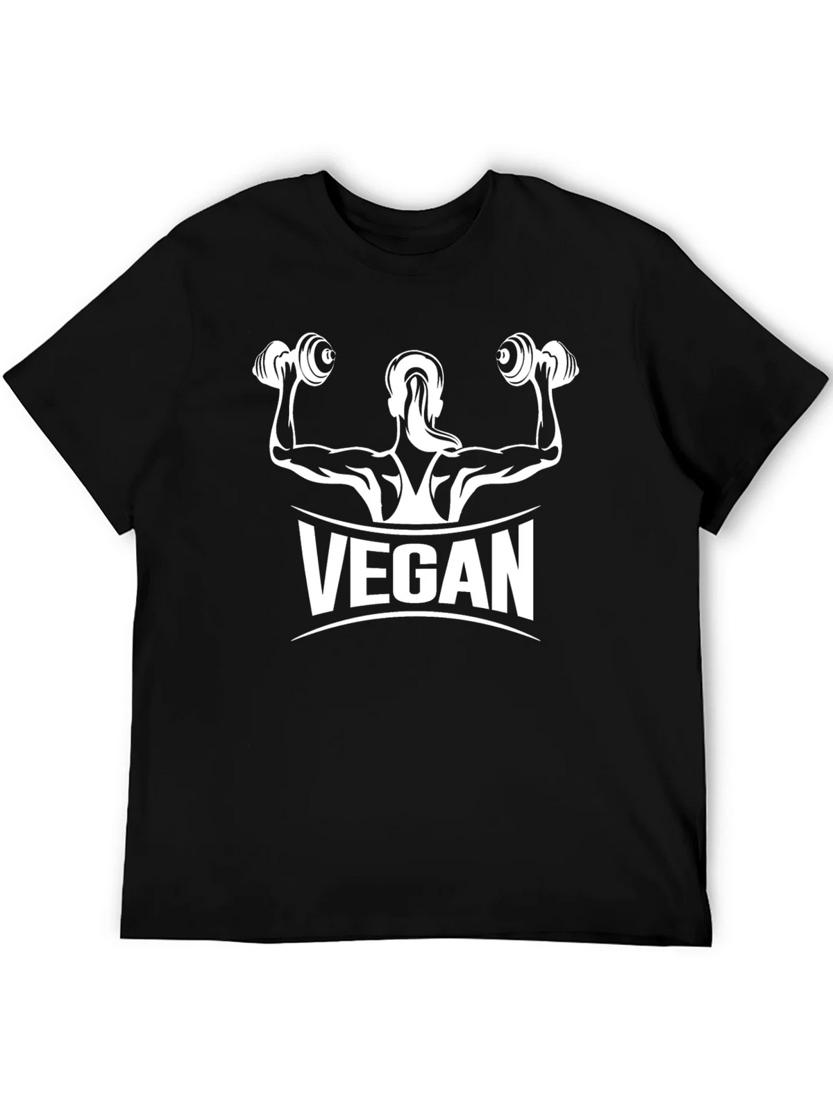 Vegan Muscle Tee - Black Cotton Fitness Shirt product image 5