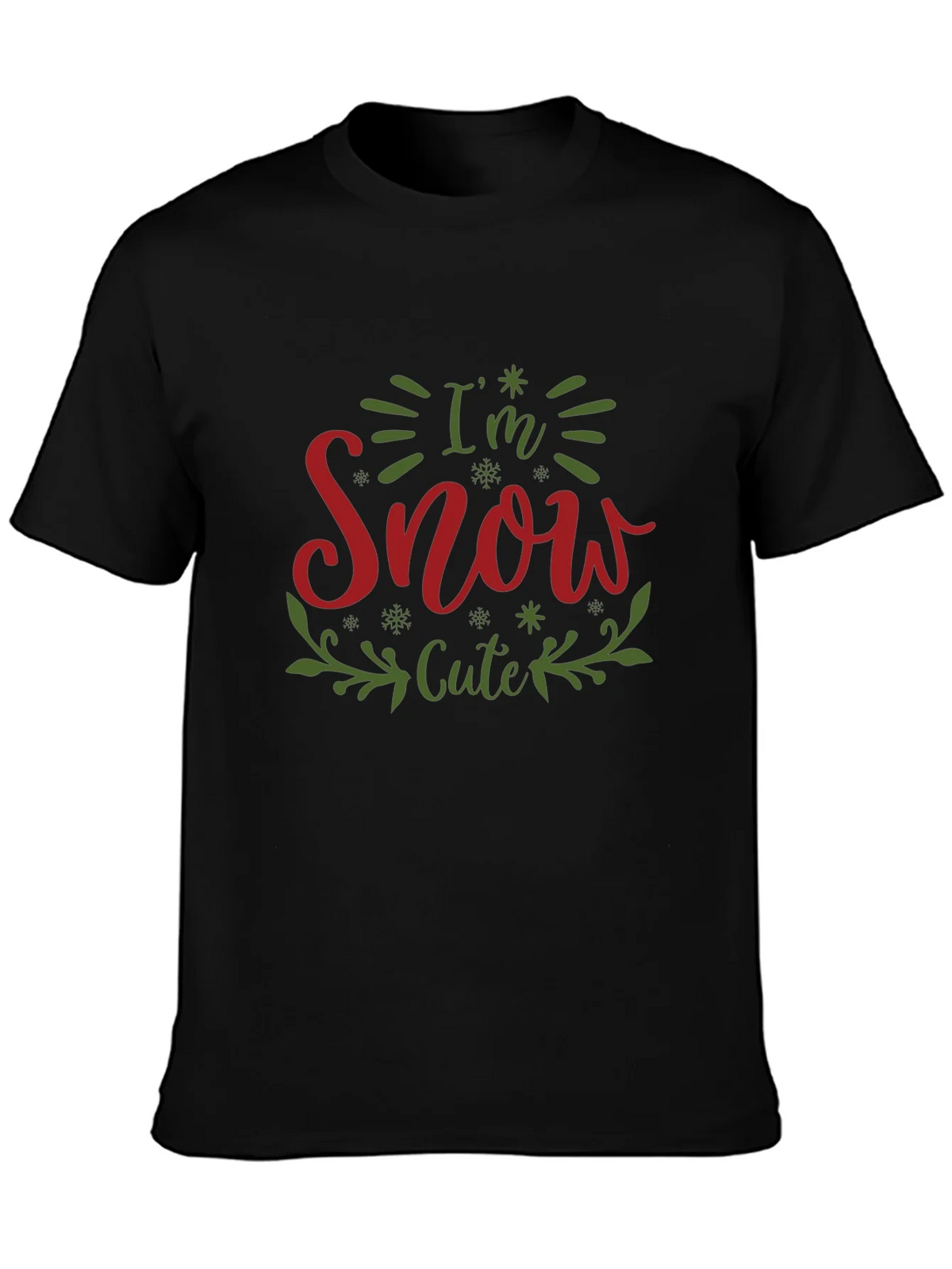 Im Snow Cute Black Graphic T-Shirt product image 1