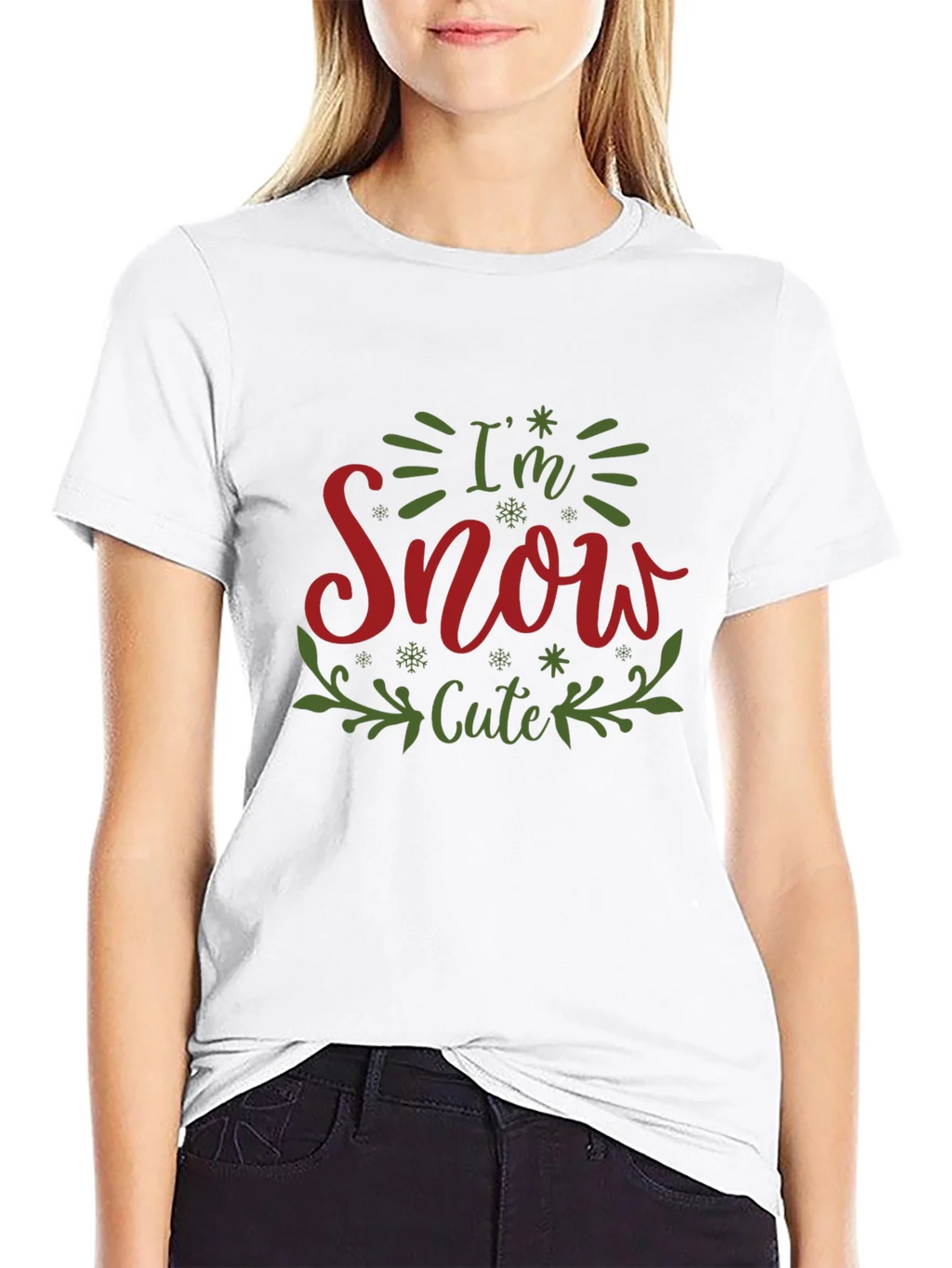 Im Snow Cute Black Graphic T-Shirt product image 6