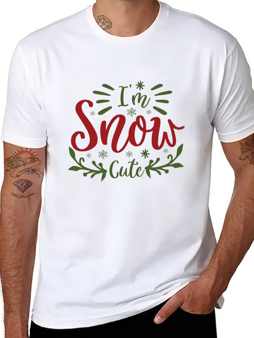 Im Snow Cute Black Graphic T-Shirt product image 5