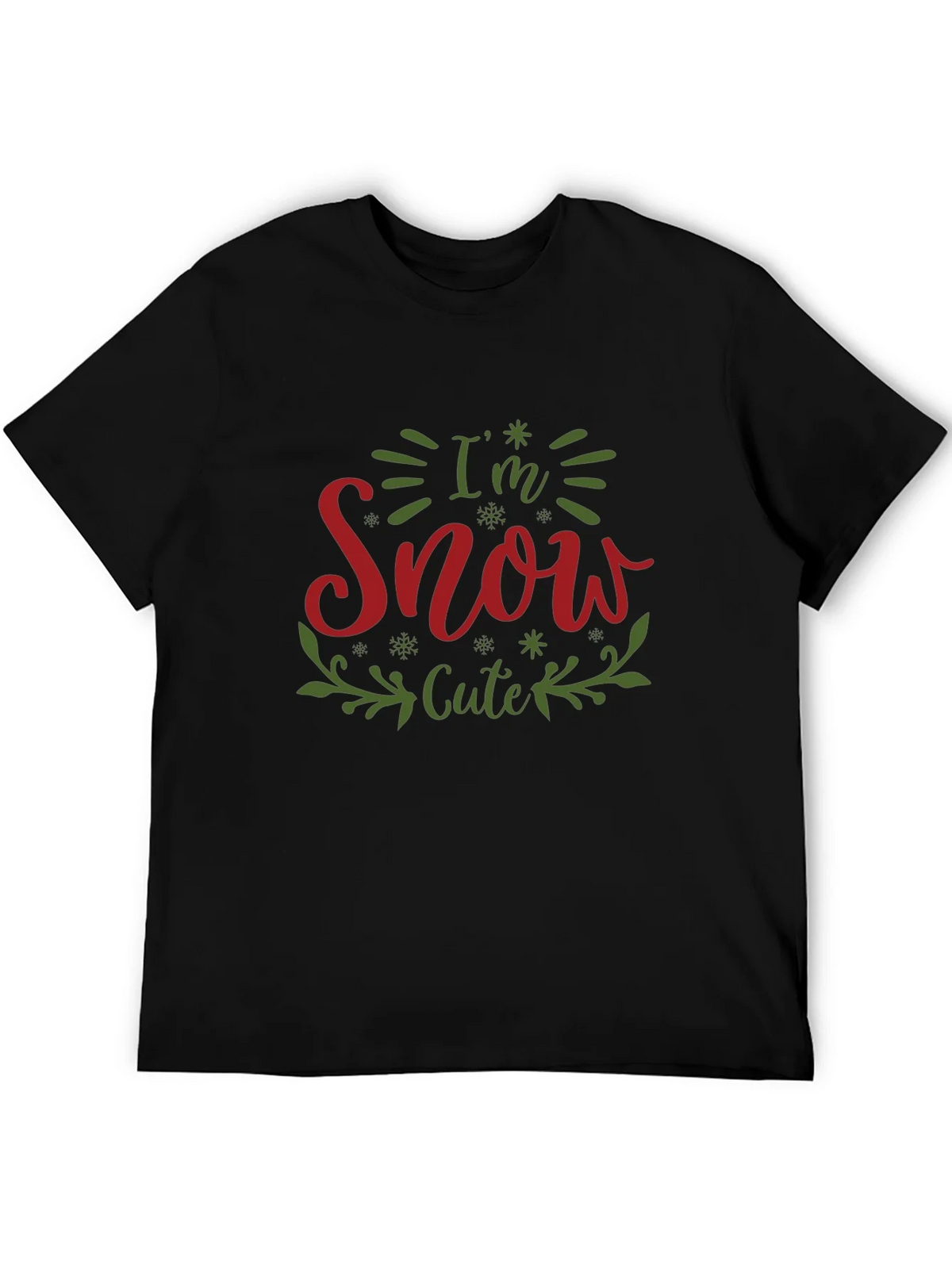 Im Snow Cute Black Graphic T-Shirt product image 3
