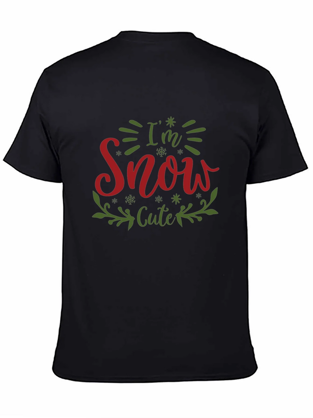 Im Snow Cute Black Graphic T-Shirt product image 2