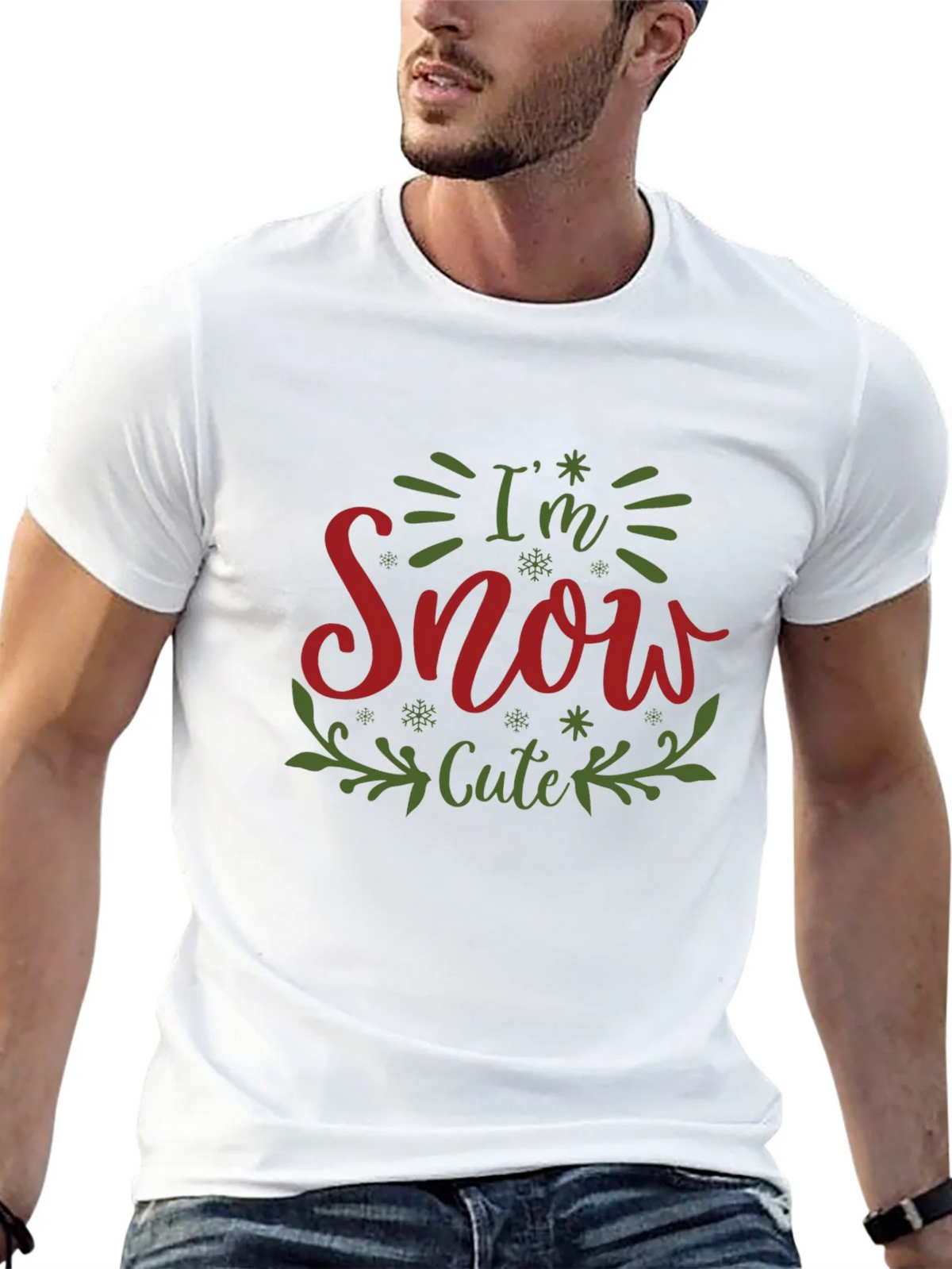 Im Snow Cute Black Graphic T-Shirt product image 9