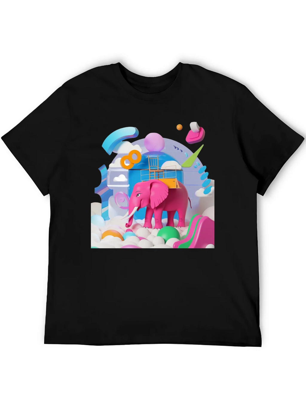 Playful Pink Elephant Graphic Tee - Novelty Design product image 4