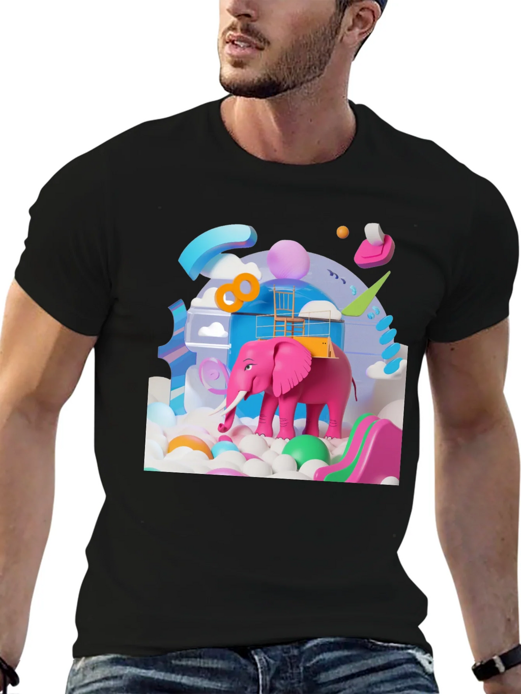 Playful Pink Elephant Graphic Tee - Novelty Design product image 5