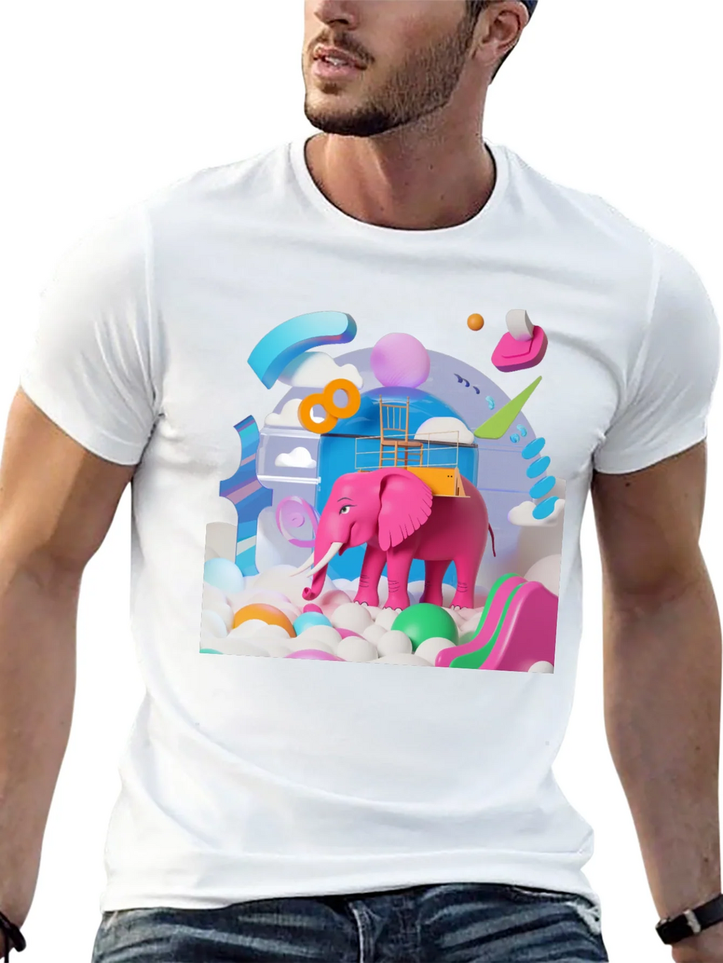 Playful Pink Elephant Graphic Tee - Novelty Design product image 9