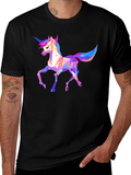 Geometric Unicorn Graphic Tee - Black product image 1