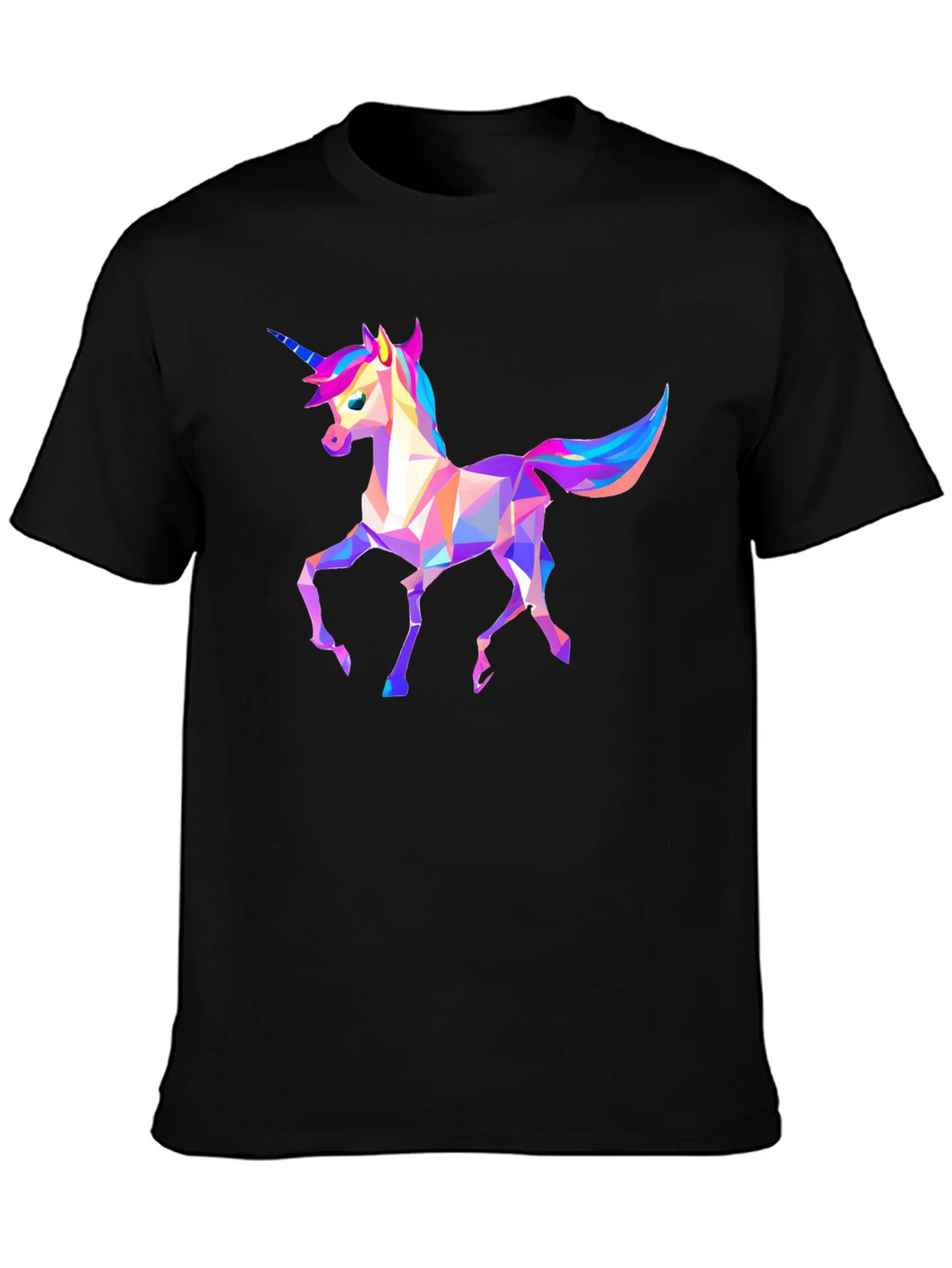 Geometric Unicorn Graphic Tee - Black product image 3
