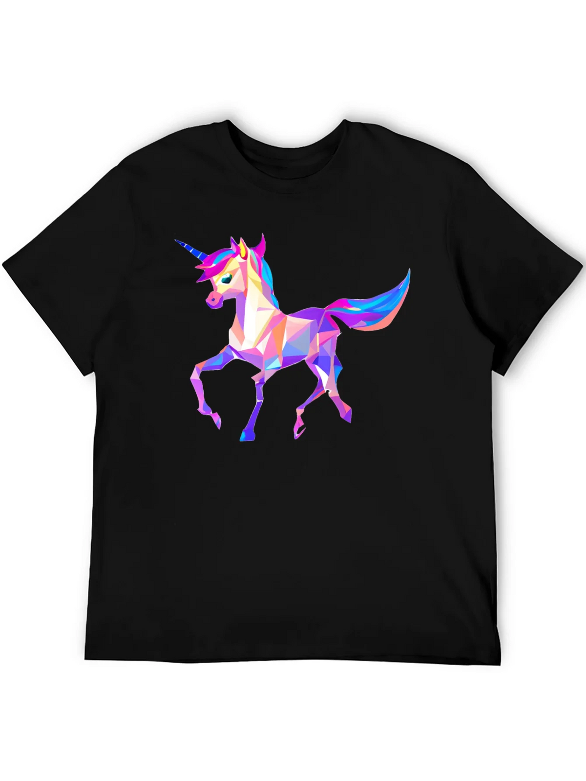 Geometric Unicorn Graphic Tee - Black product image 5