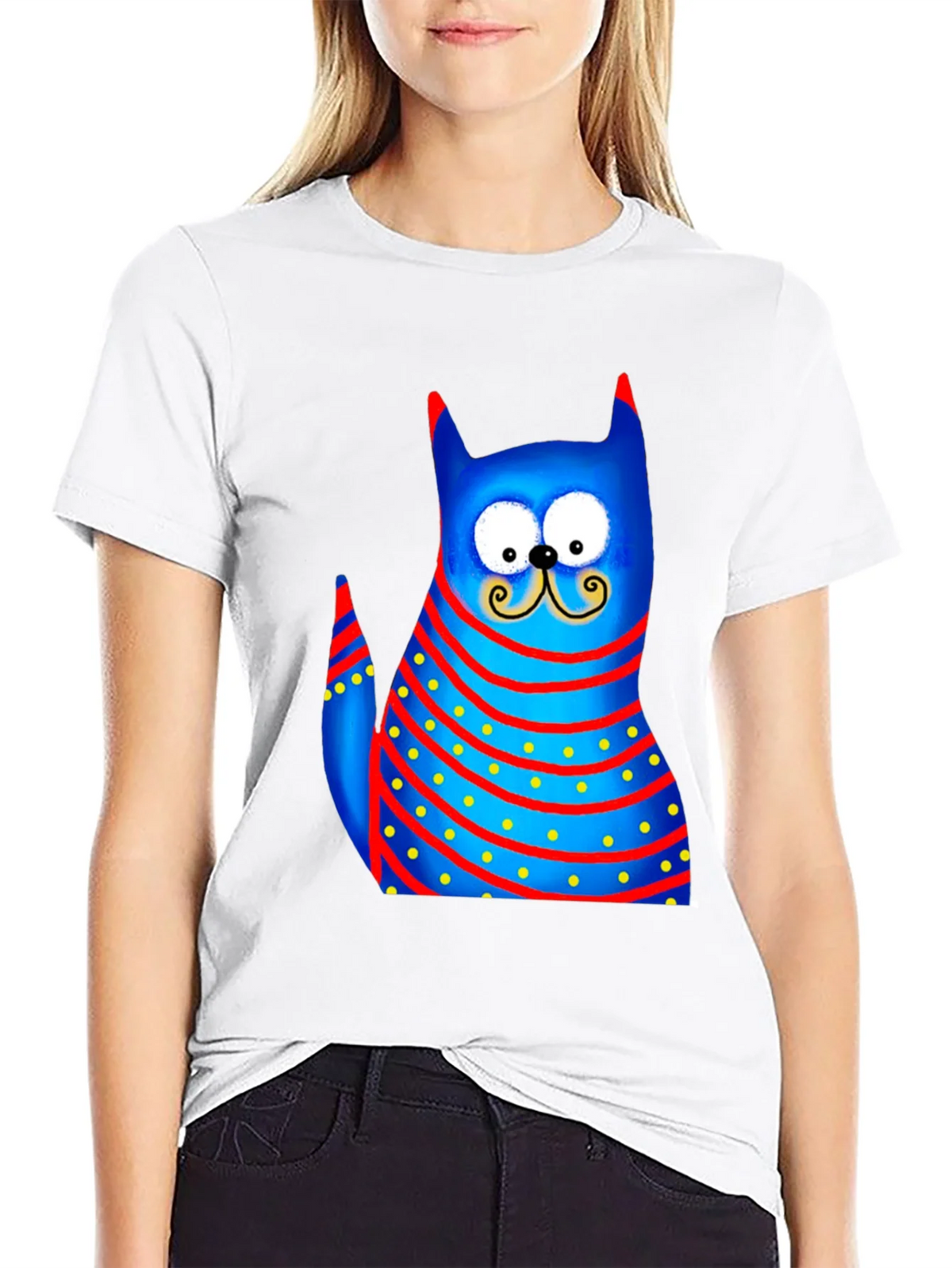 Cartoon Cat Graphic Tee - Whimsical Style product image 8