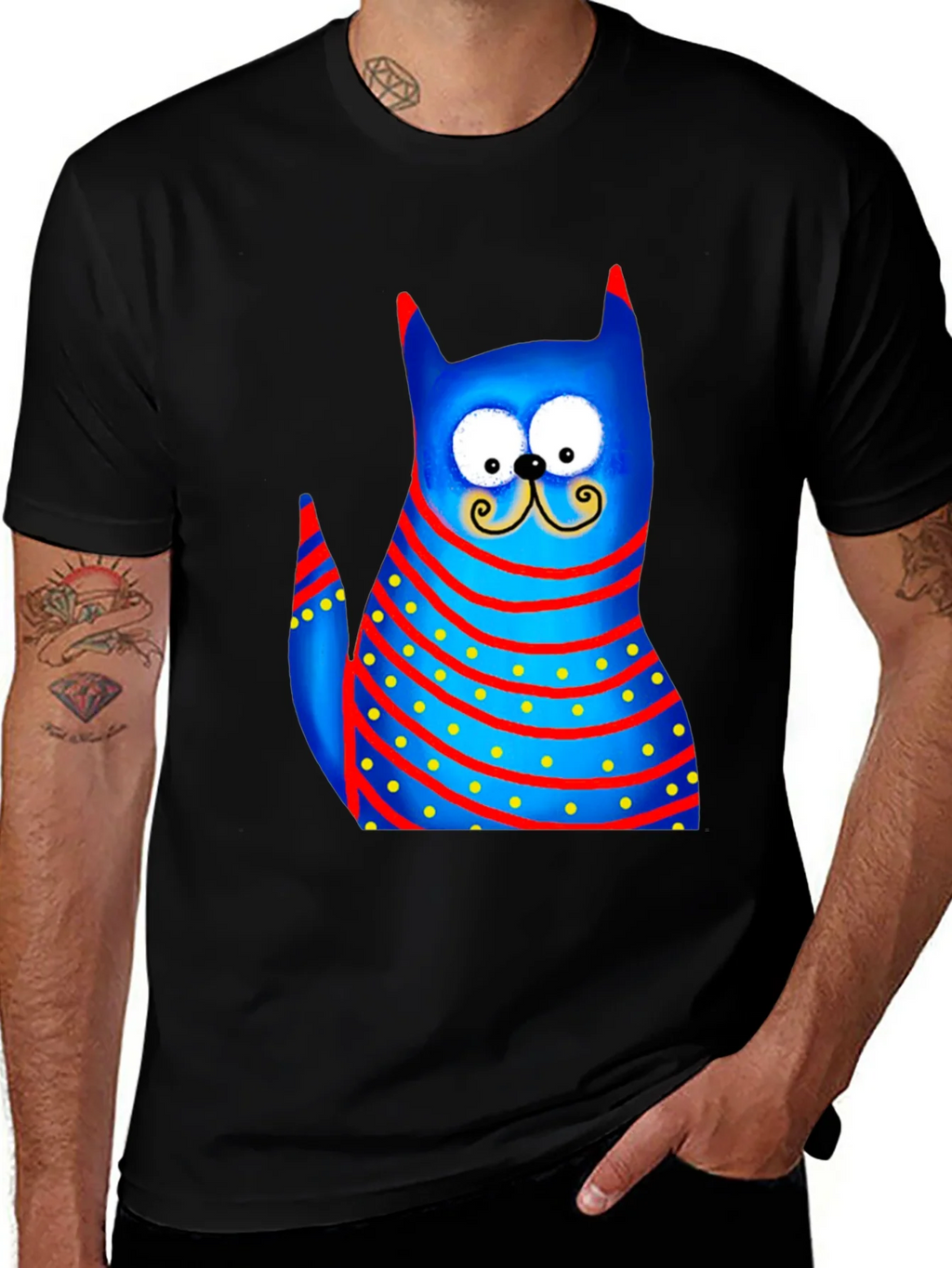 Cartoon Cat Graphic Tee - Whimsical Style product image 1